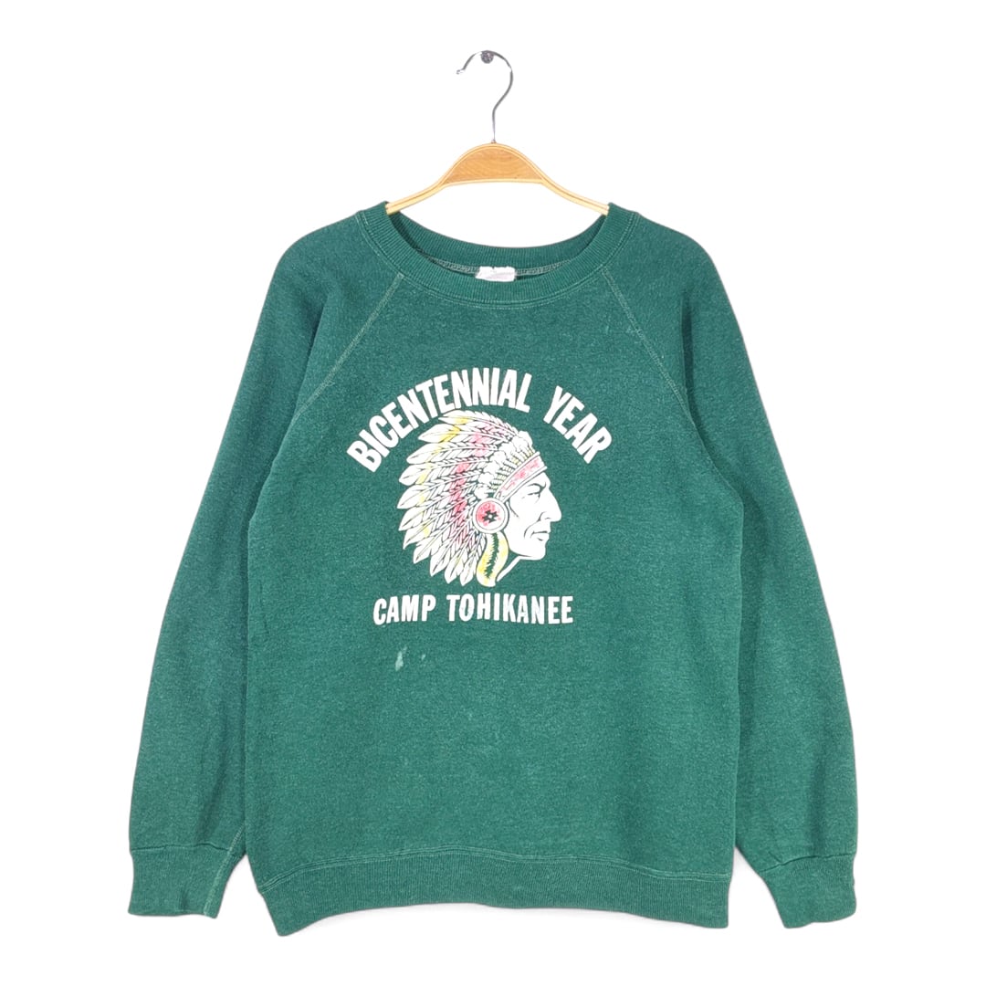 70s インディアンヘッド カラーフロッキー ヴィンテージスウェット