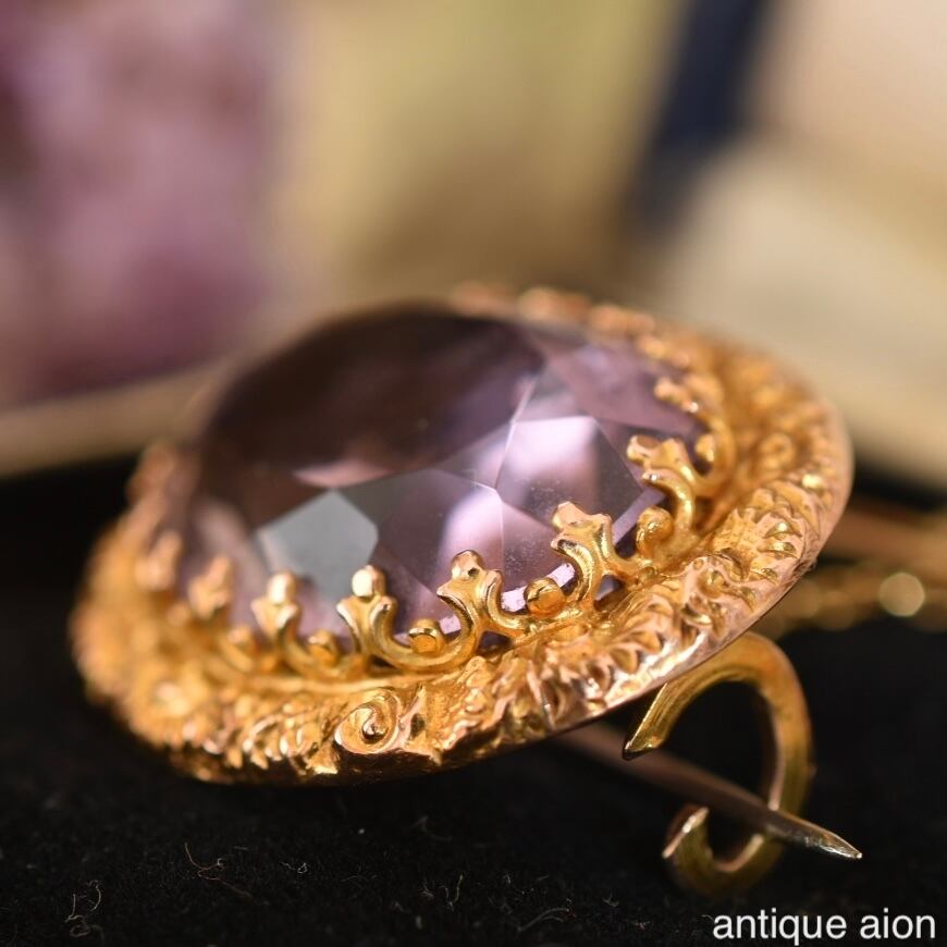英国アンティーク 1911年 エドワード王朝時代 9金 天然アメジストの