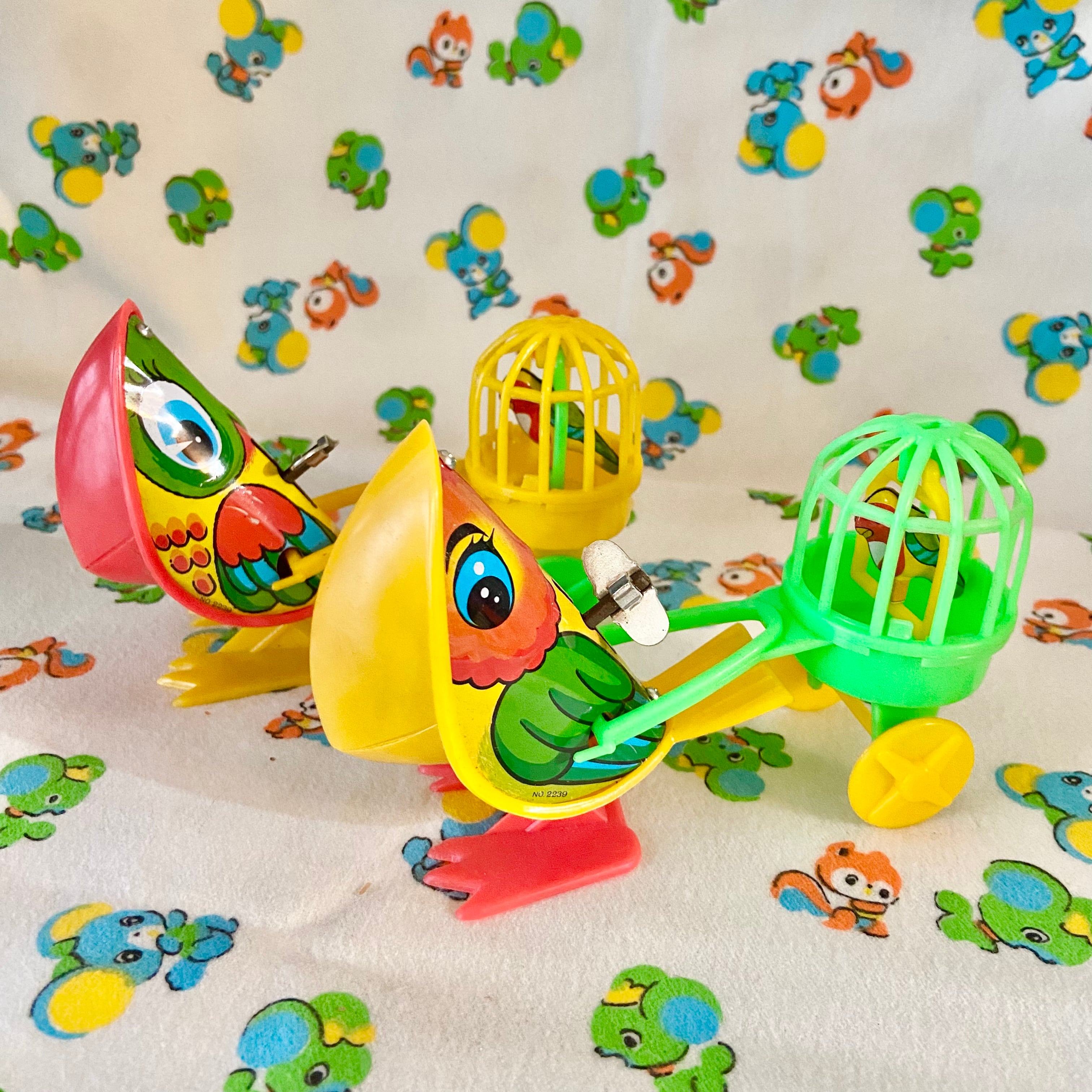 昭和レトロ☆ブリキ☆ゼンマイ☆鳥籠を運ぶ鳥ちゃん | ケダマヤ商店