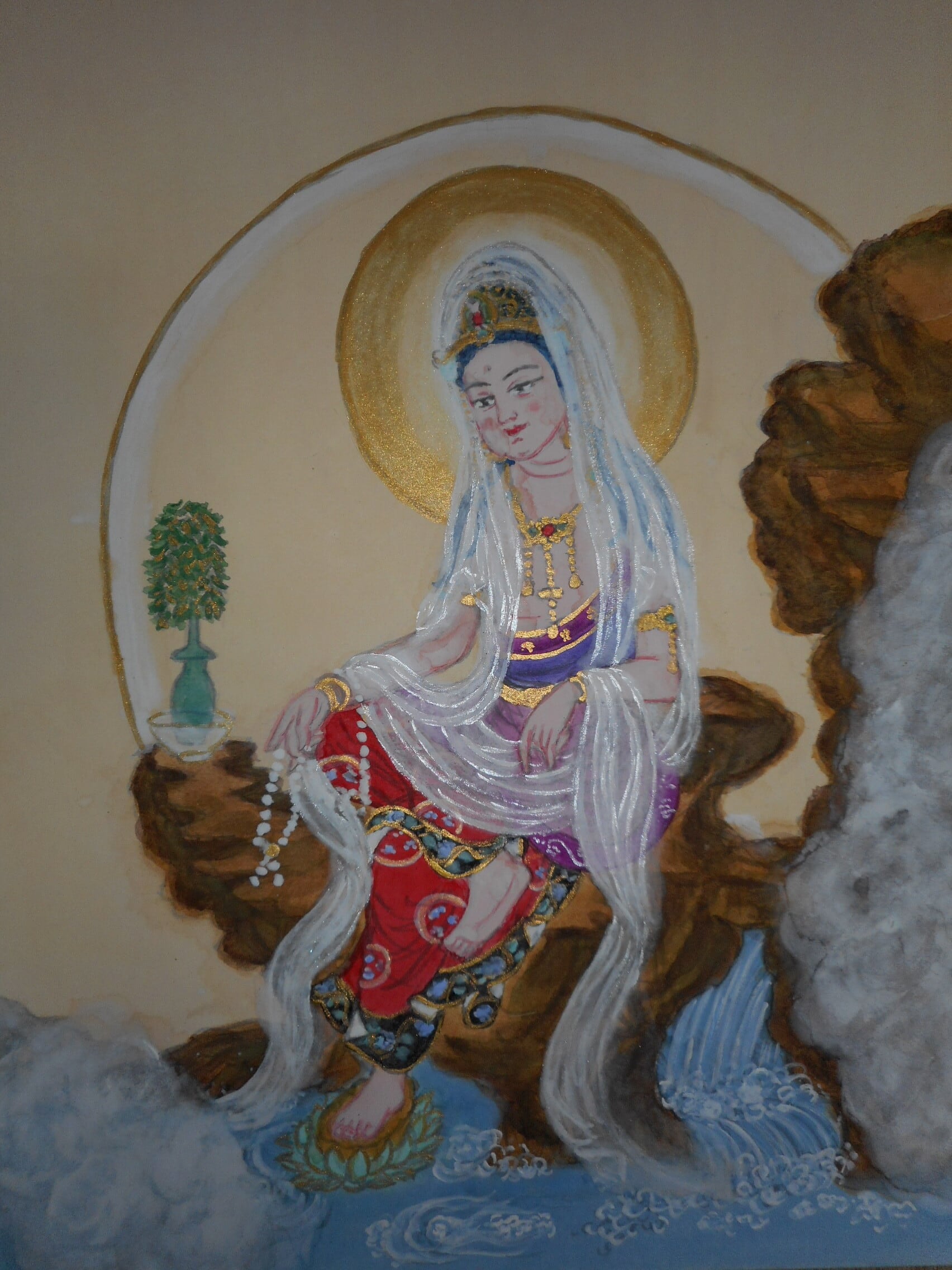 観世音菩薩 水墨画 菩薩の加護 人物画 観世音菩薩 水墨画 菩薩の加護