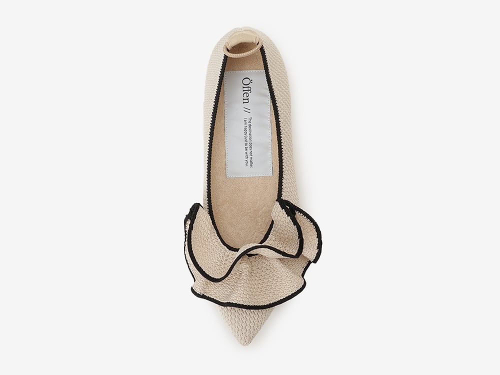pointed-FRIN / BEIGE & BLACK | Offen