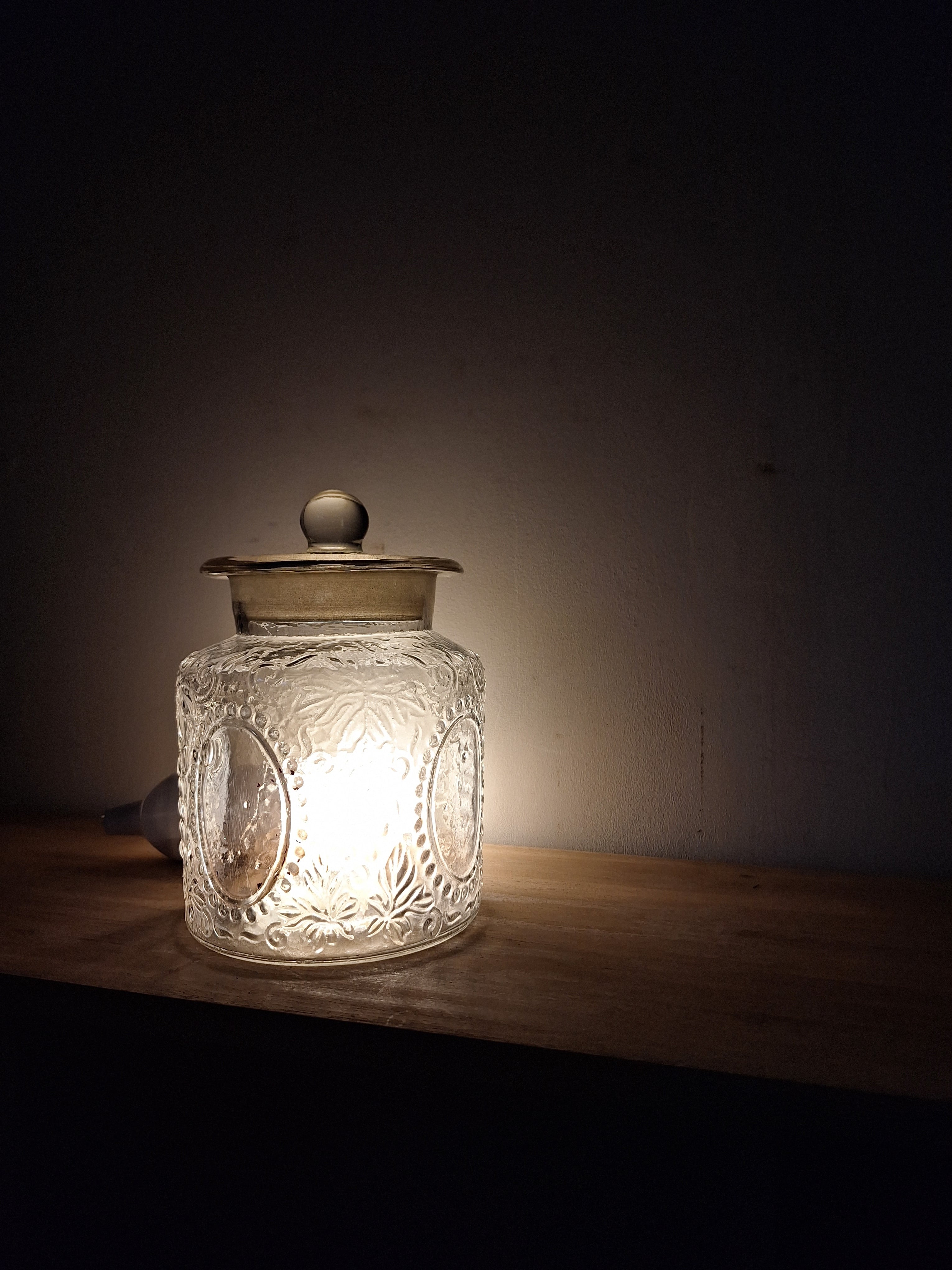 レトロ メロンの型 ガラス瓶 飴屋瓶 菓子瓶 アンティーク ビンテージ