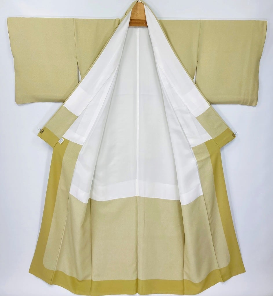 極角通し 砂川健一 江戸小紋 一つ紋 正絹 黄色 黄緑 844 | kimono Re