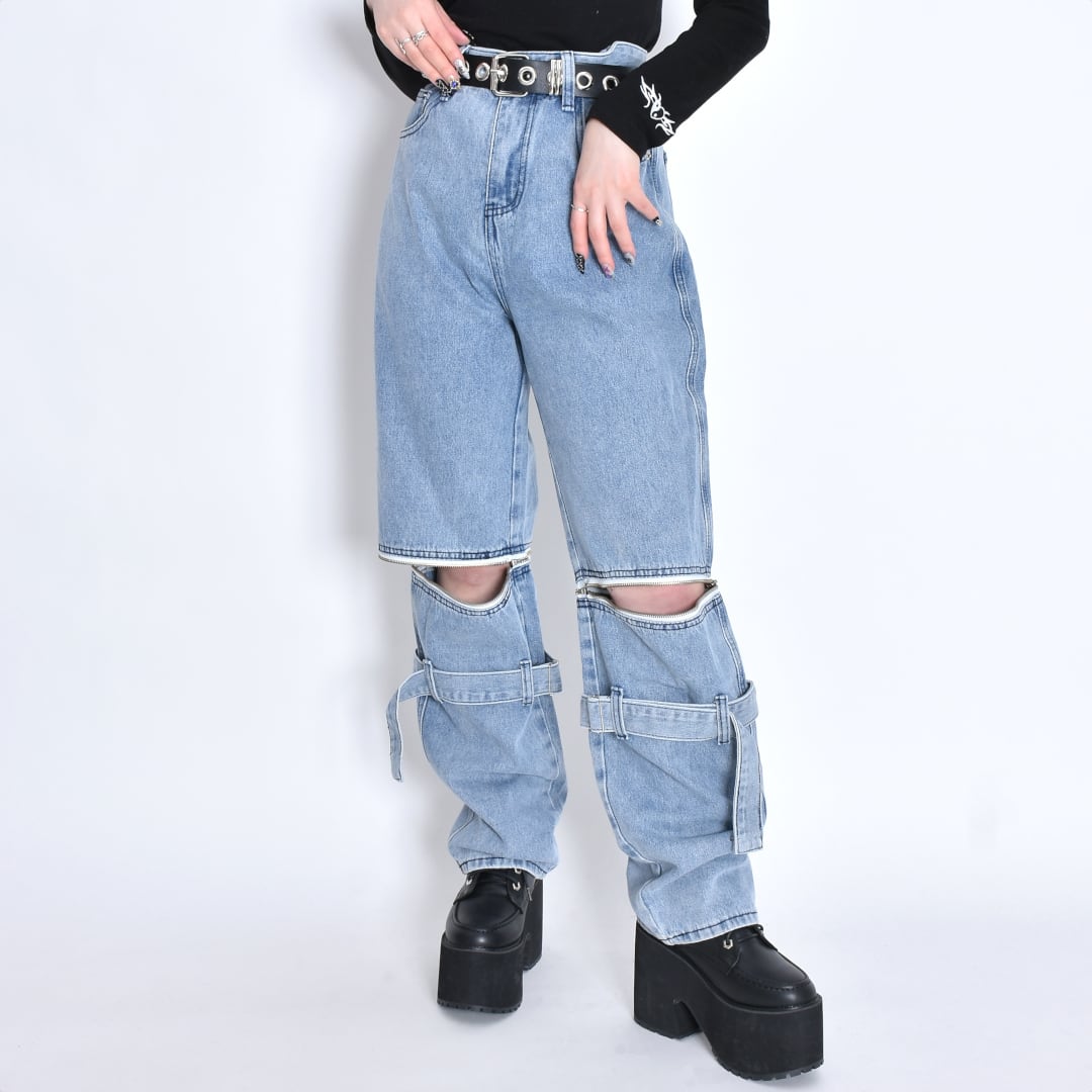 ニーZIPデニムパンツ | VOLCAN&APHRODITE