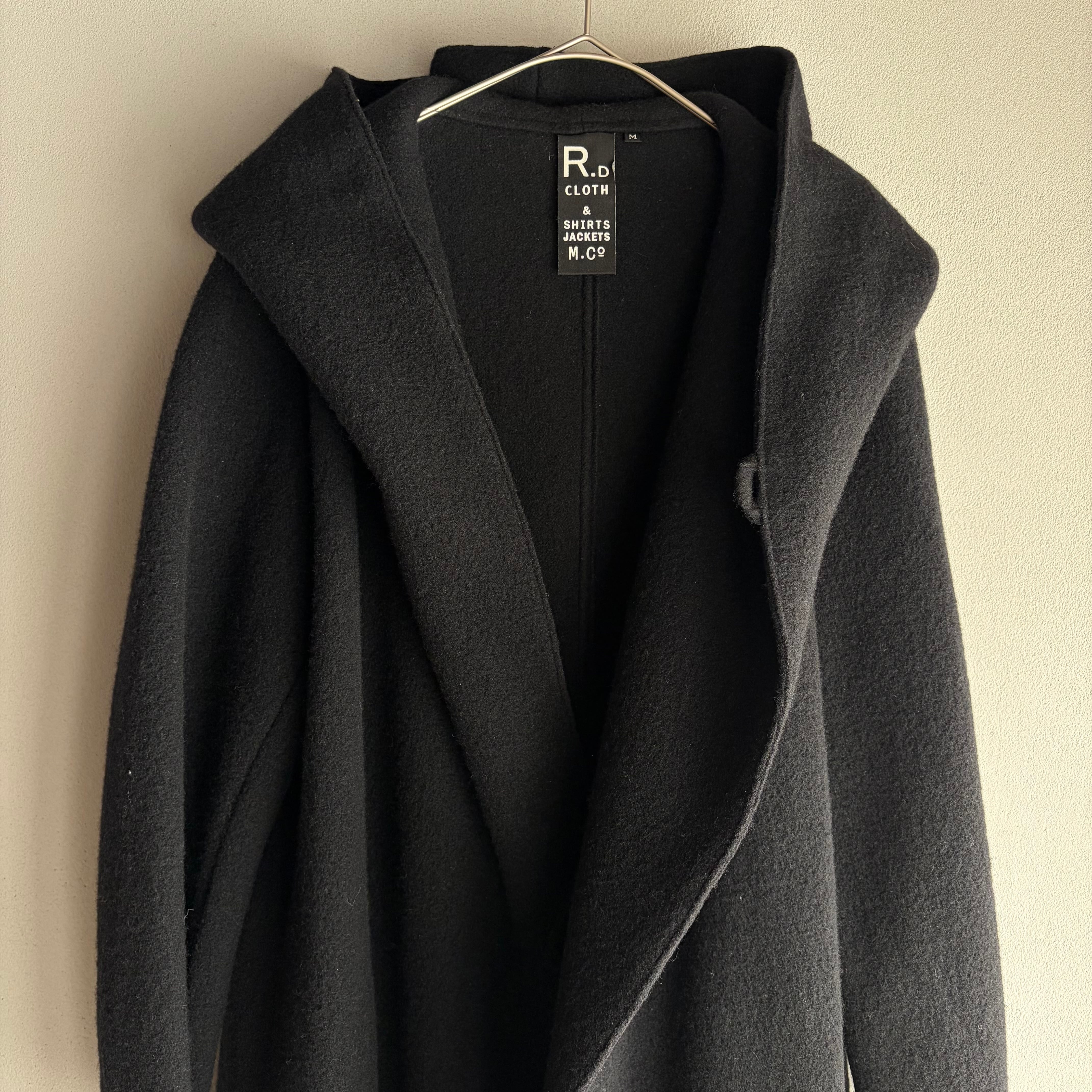 R&D.M.Co-/OLDMAN'S TAILOR WOOL FELT KNIT LONG HOODIE COAT(ウール