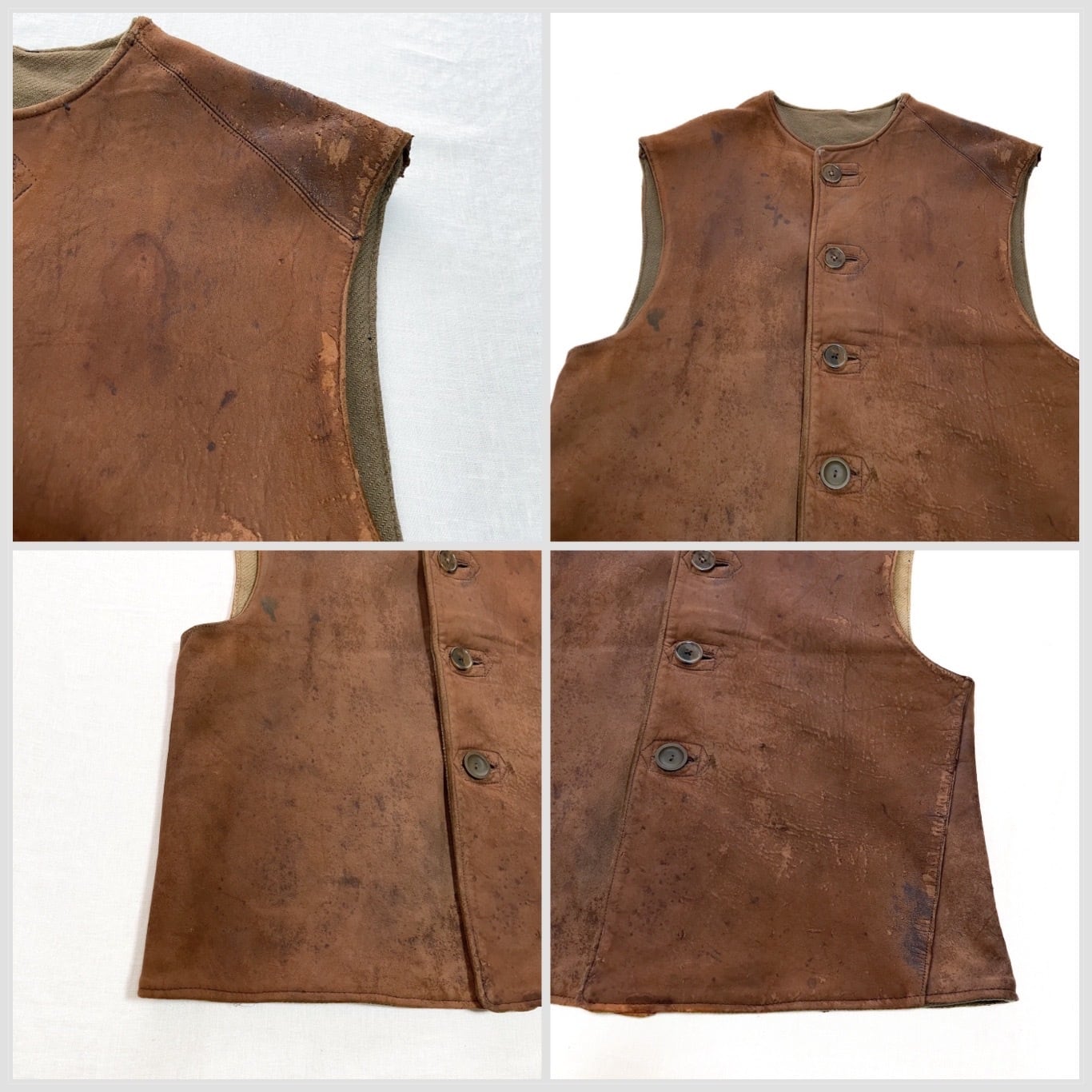 40s イギリス軍 レザー ジャーキンベスト size1 フランス軍 ドイツ軍
