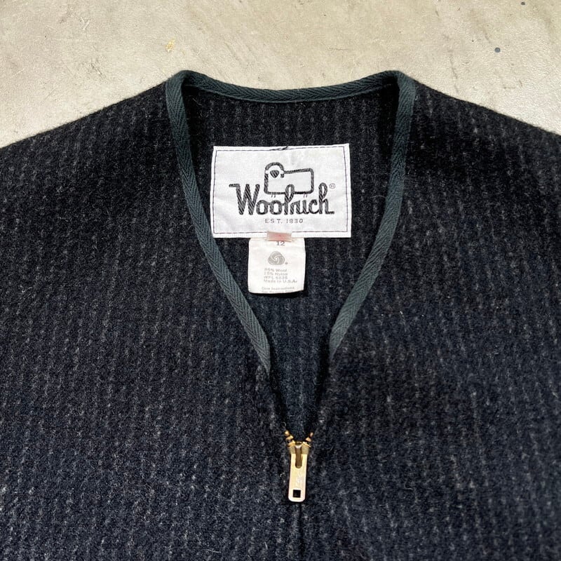 70's Woolrich ウールリッチ ジップアップウールベスト 白タグ