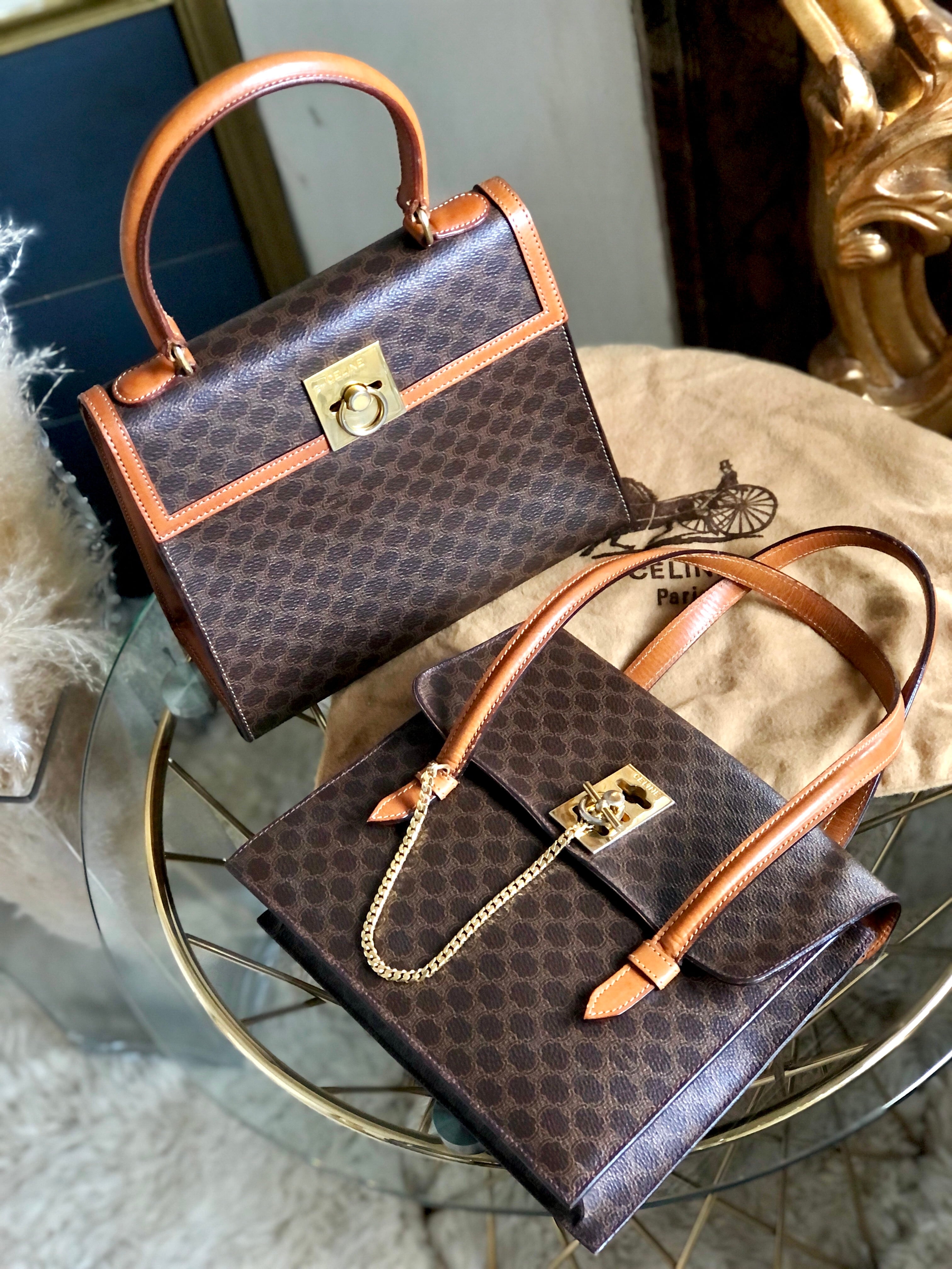 CELINE セリーヌ マカダム ガンチーニ マンテル PVC×レザー ケリー