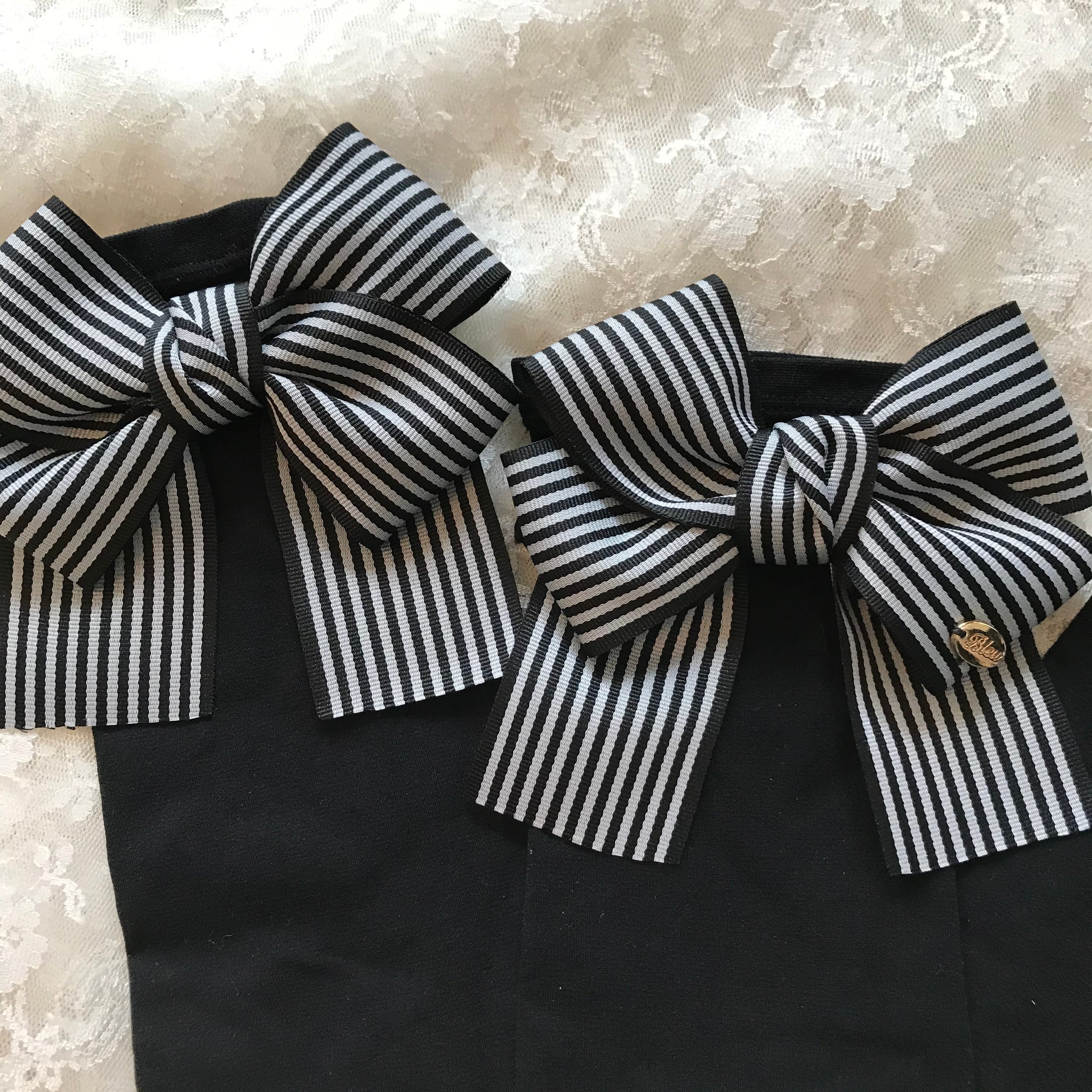 UVアームカバー UV手袋 ストライプテールリボン付き | RubanBleu