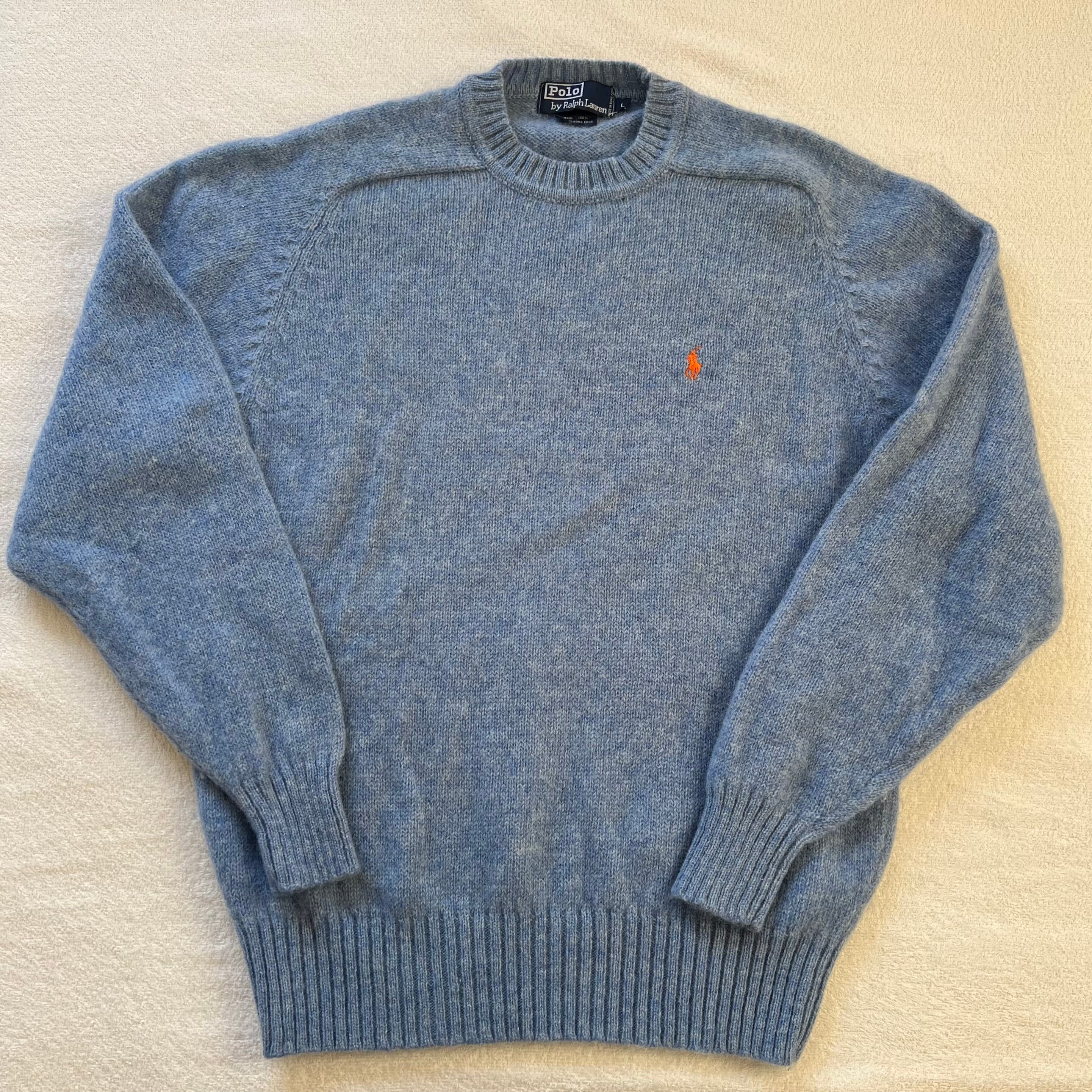 Ralph Lauren ラルフローレン ウール 100% ニット セーター L サックス
