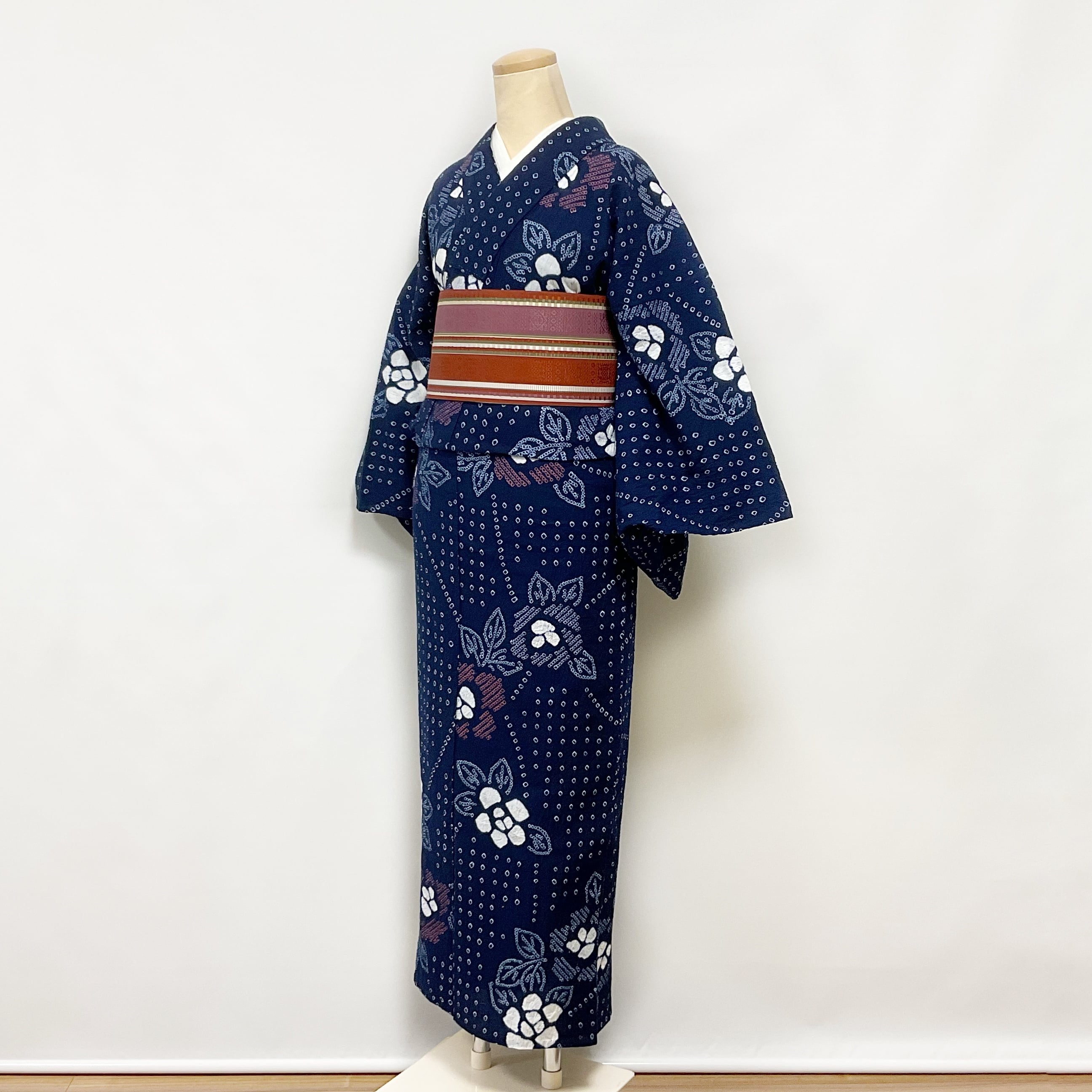 有松絞り 浴衣 椿柄【231708】 | くれはとり