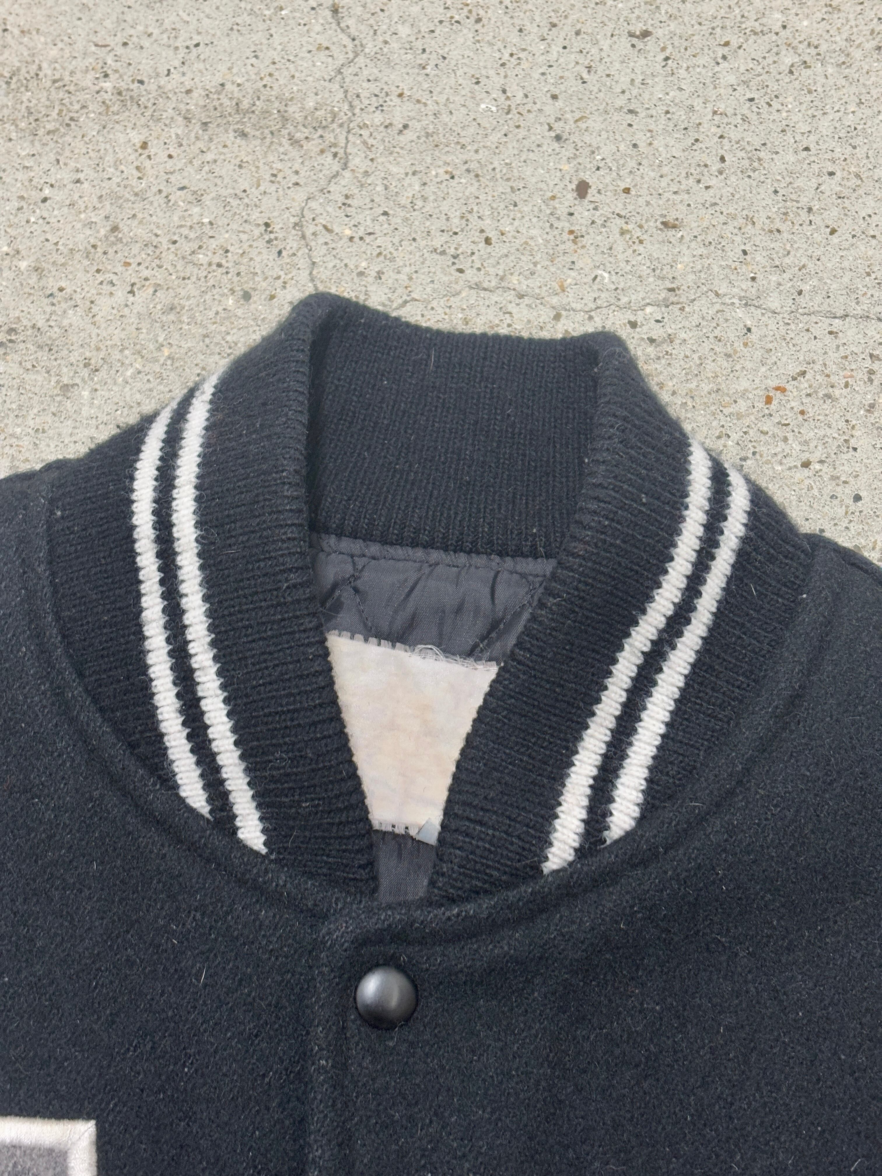 90～00s ERIC HAZE/Varsity Jacket/USA製/M/ロゴワッペン/スタジャン