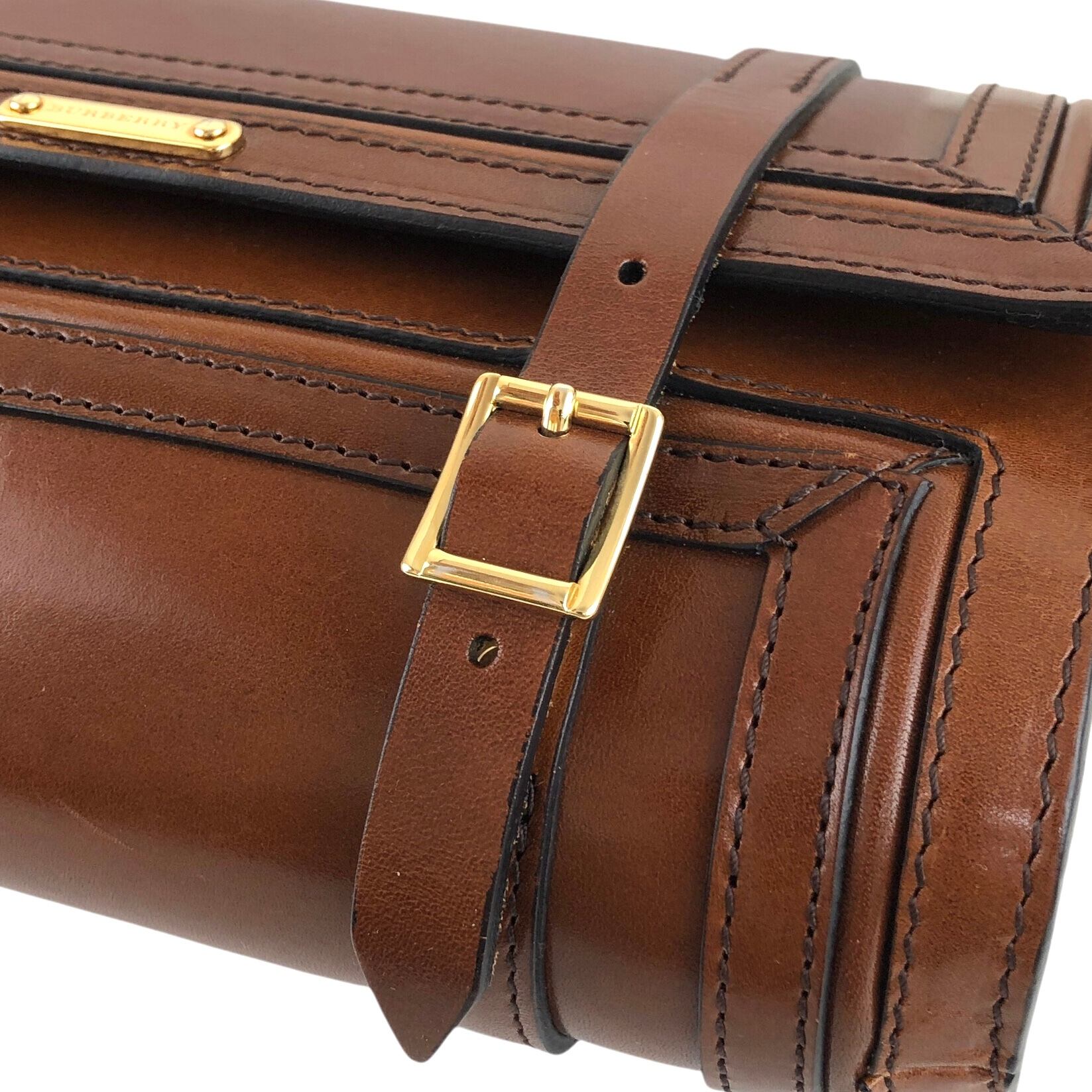 BURBERRY バーバリー ショルダーバッグ ブラウン ロゴ レザー vintage