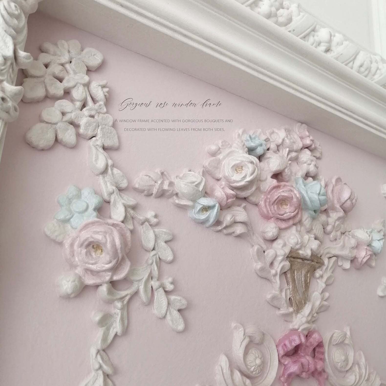 sold out』【rose＊花束 decoration】 pink＊アーチ窓フレーム [sc-126