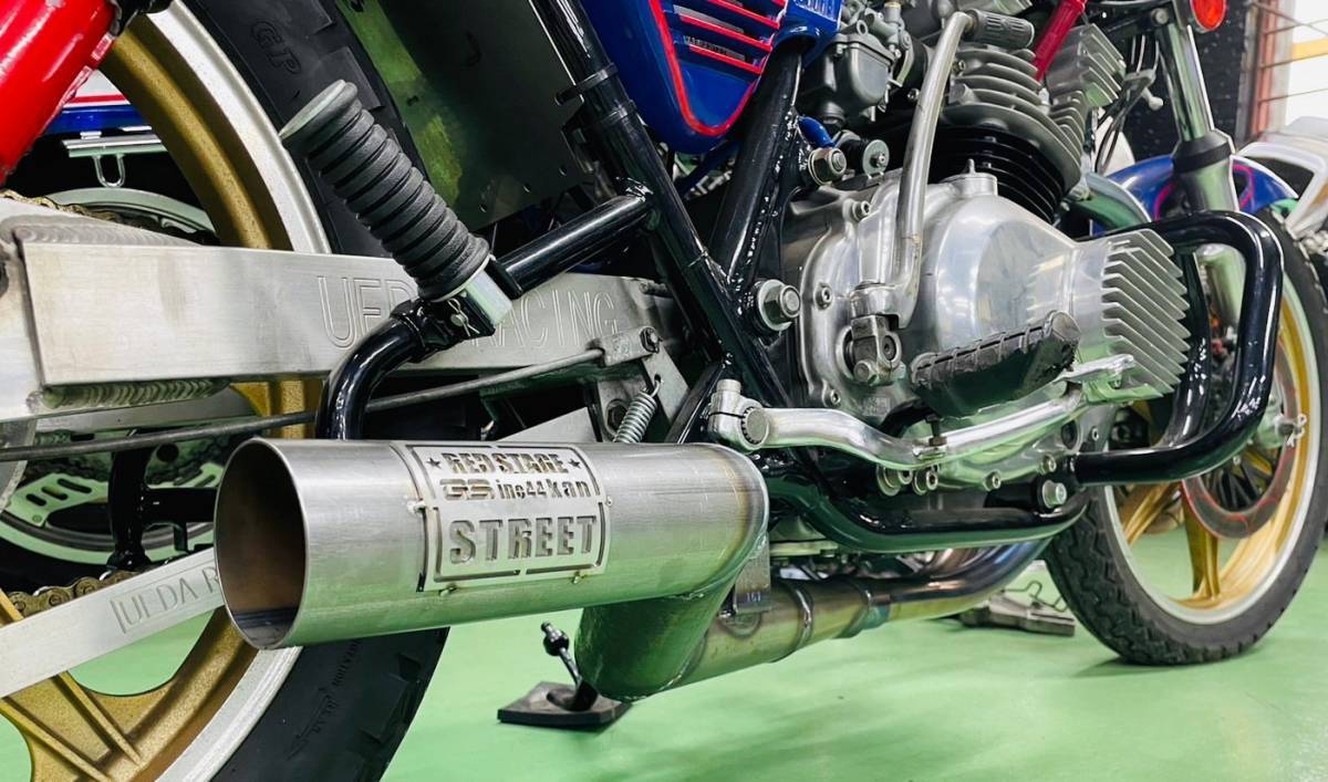 GS400 猪管STREET ショート管タイプ オリジナルマフラー 吸込 無地