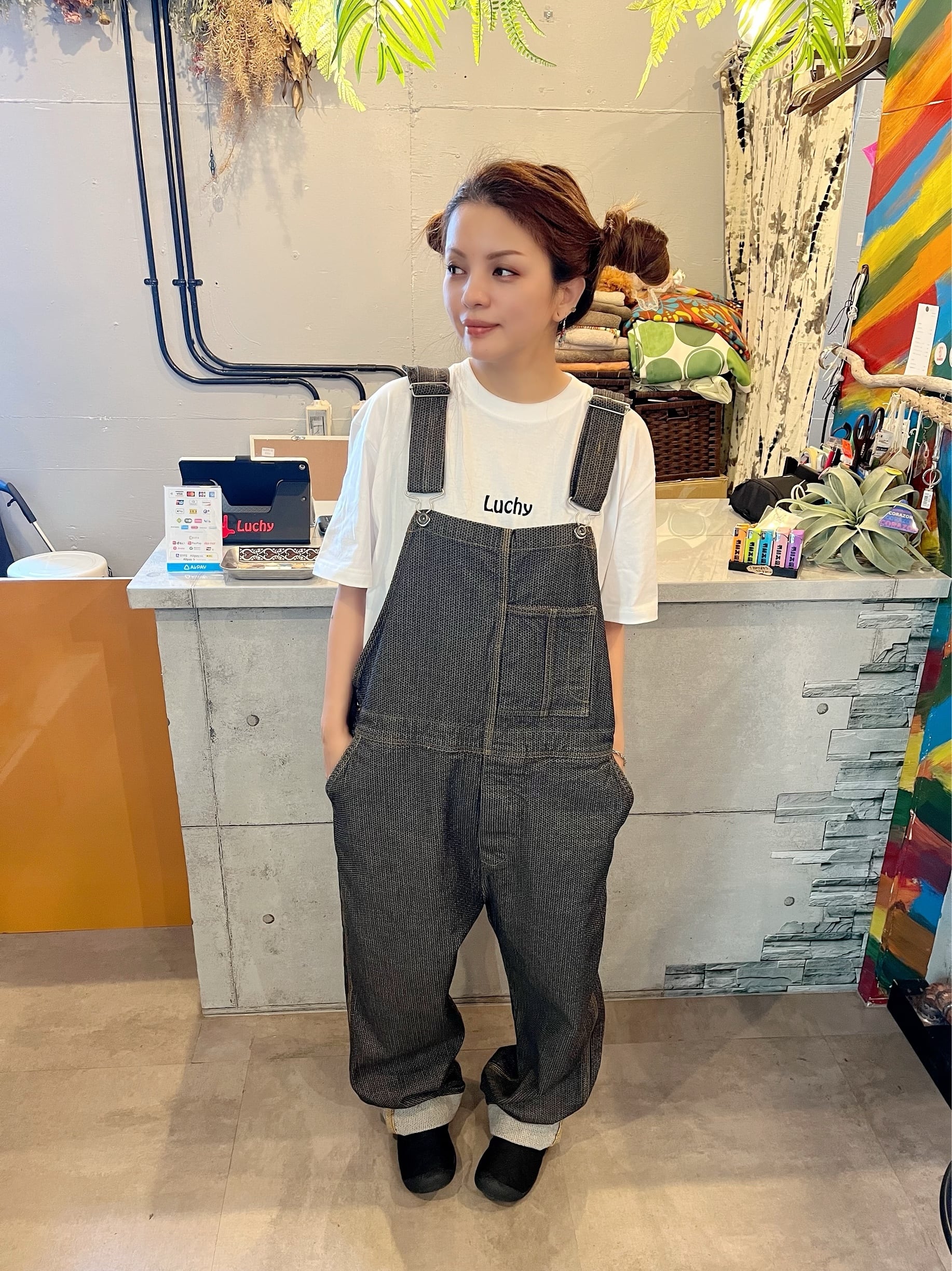 AOZORA】刺し子オーバーオール | shop Luchy