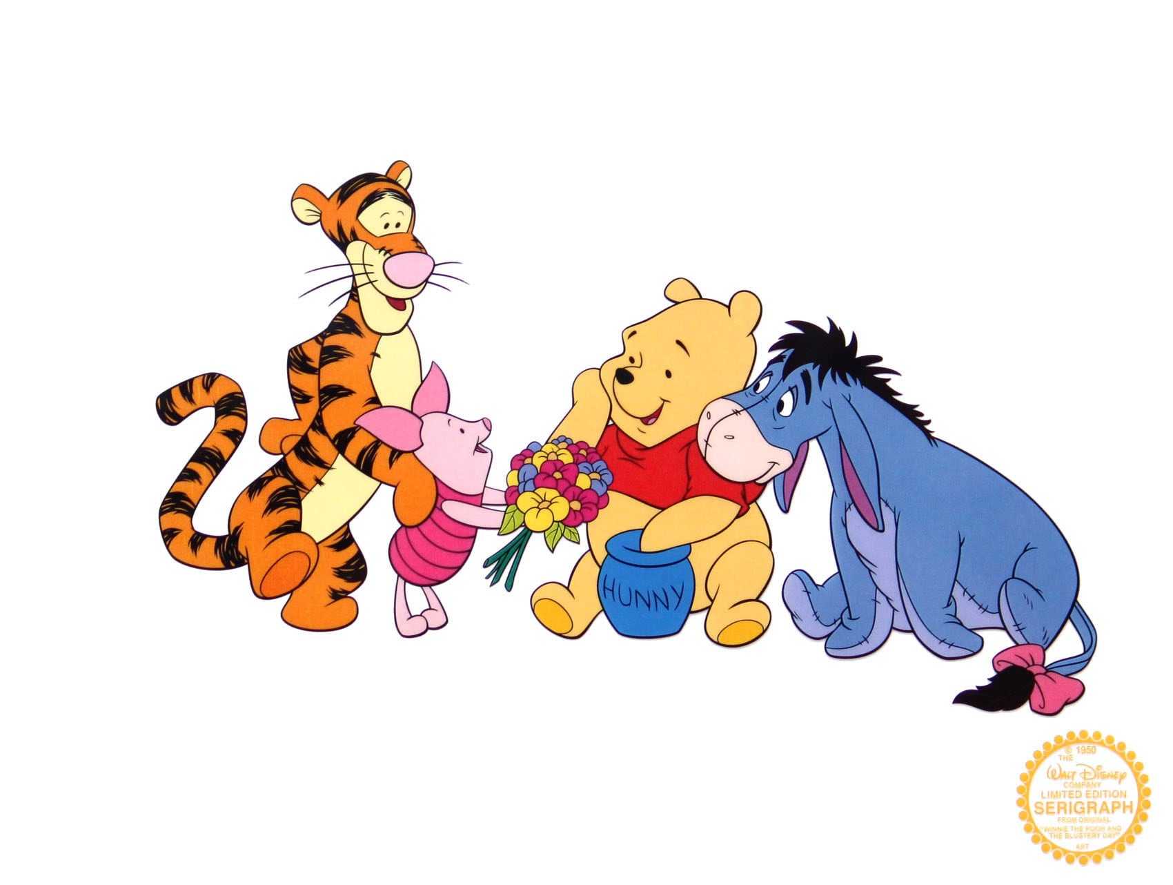 ディズニー セル画「クマのプーさん」額縁2種選択可 展示用フック付