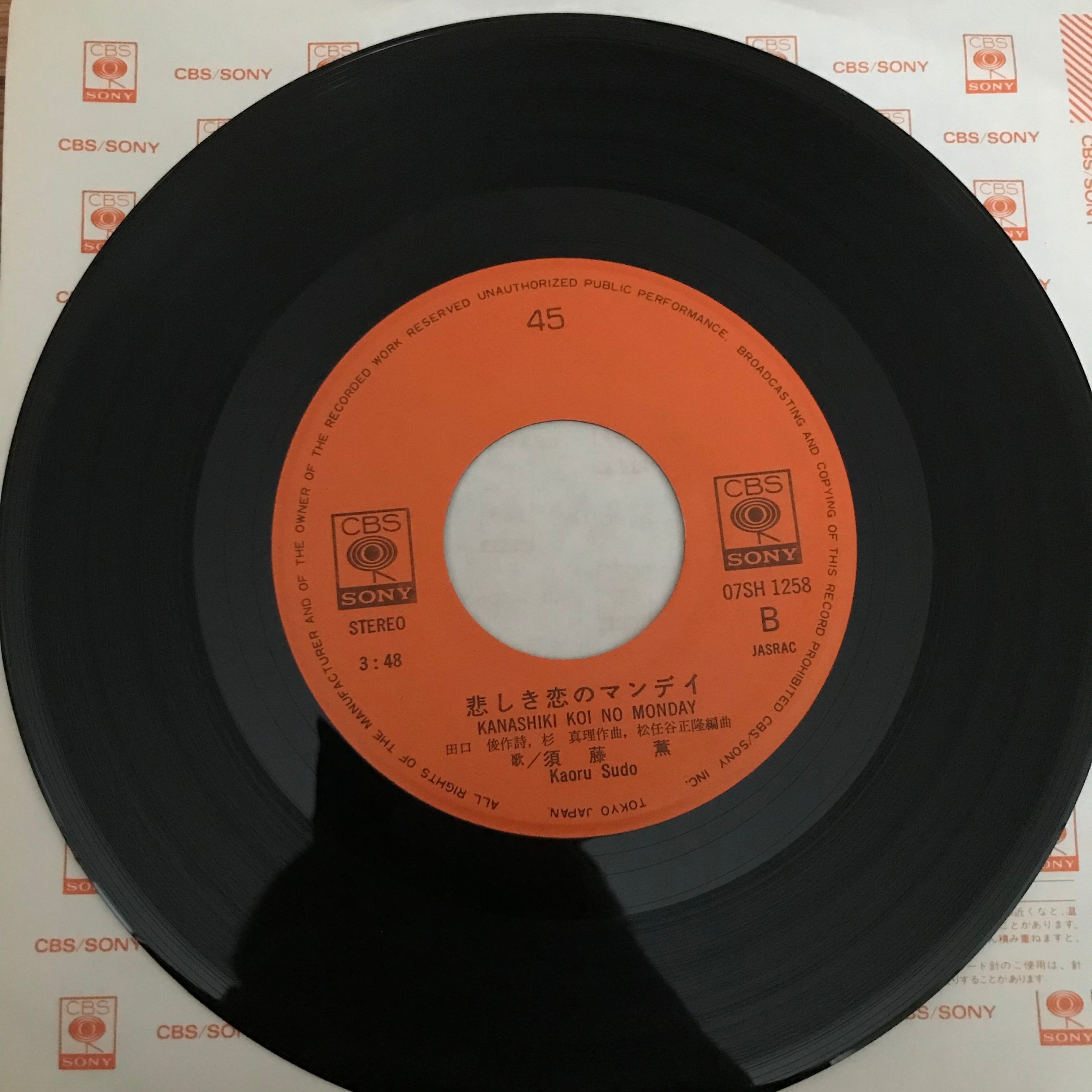 須藤薫 / 涙のランデブー / 悲しき恋のマンデイ | PASSTIME RECORDS