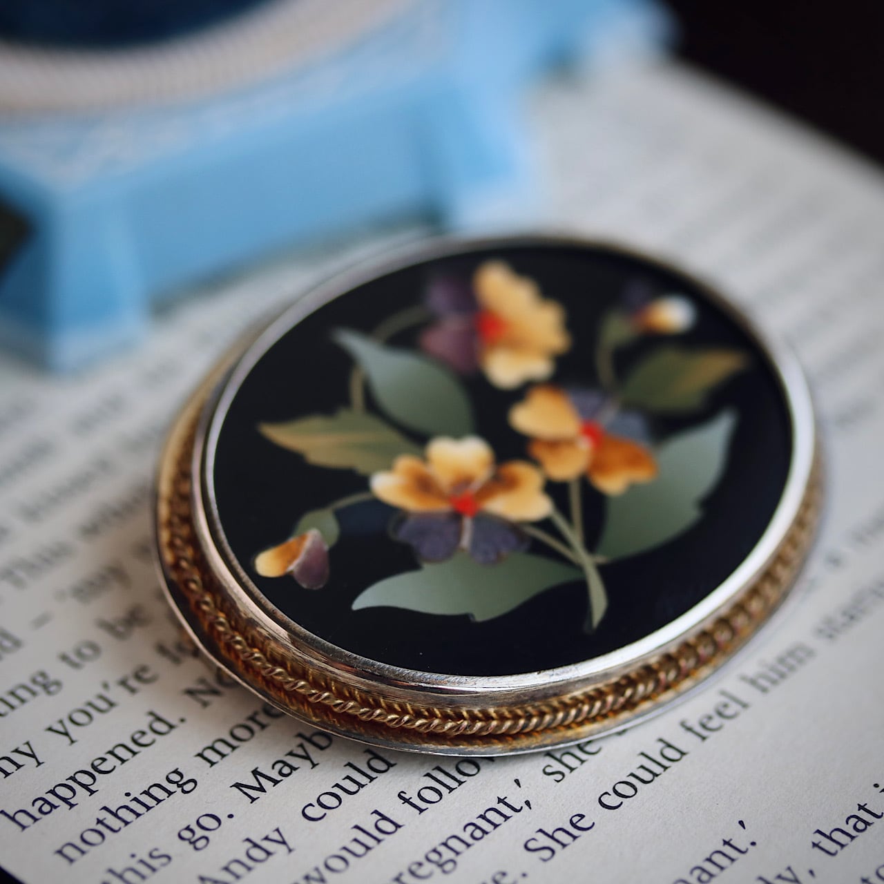 silver800 スミレの花 フローレンスモザイク ピエトラドュラ