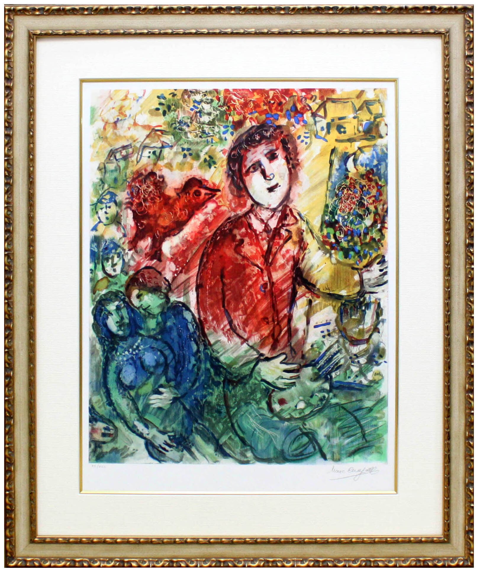 マルク シャガール絵画「芸術家と恋人」作品証明書 展示用フック 限定