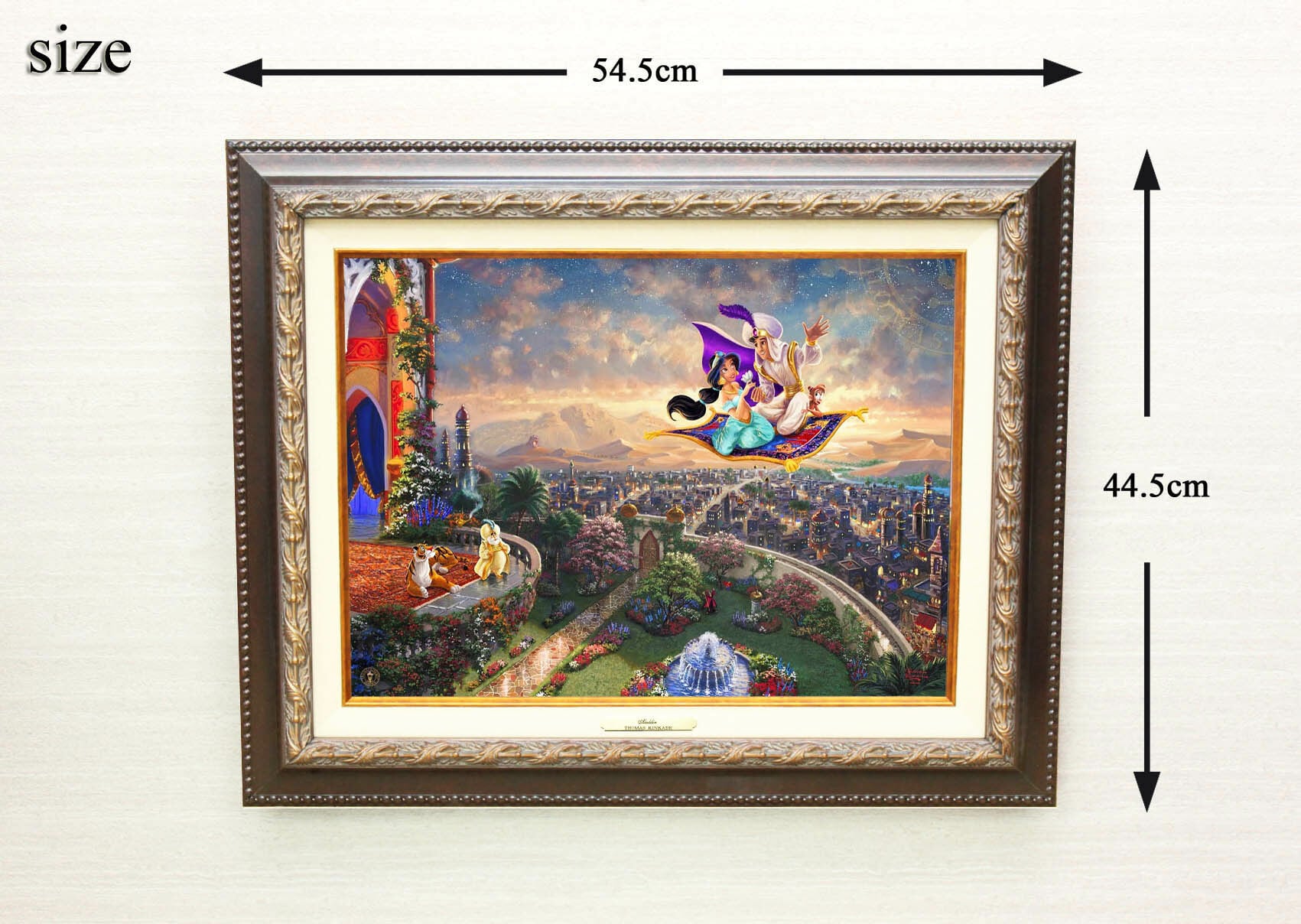 ディズニー絵画 アラジン 作品証明書 展示用フック付キャンバス