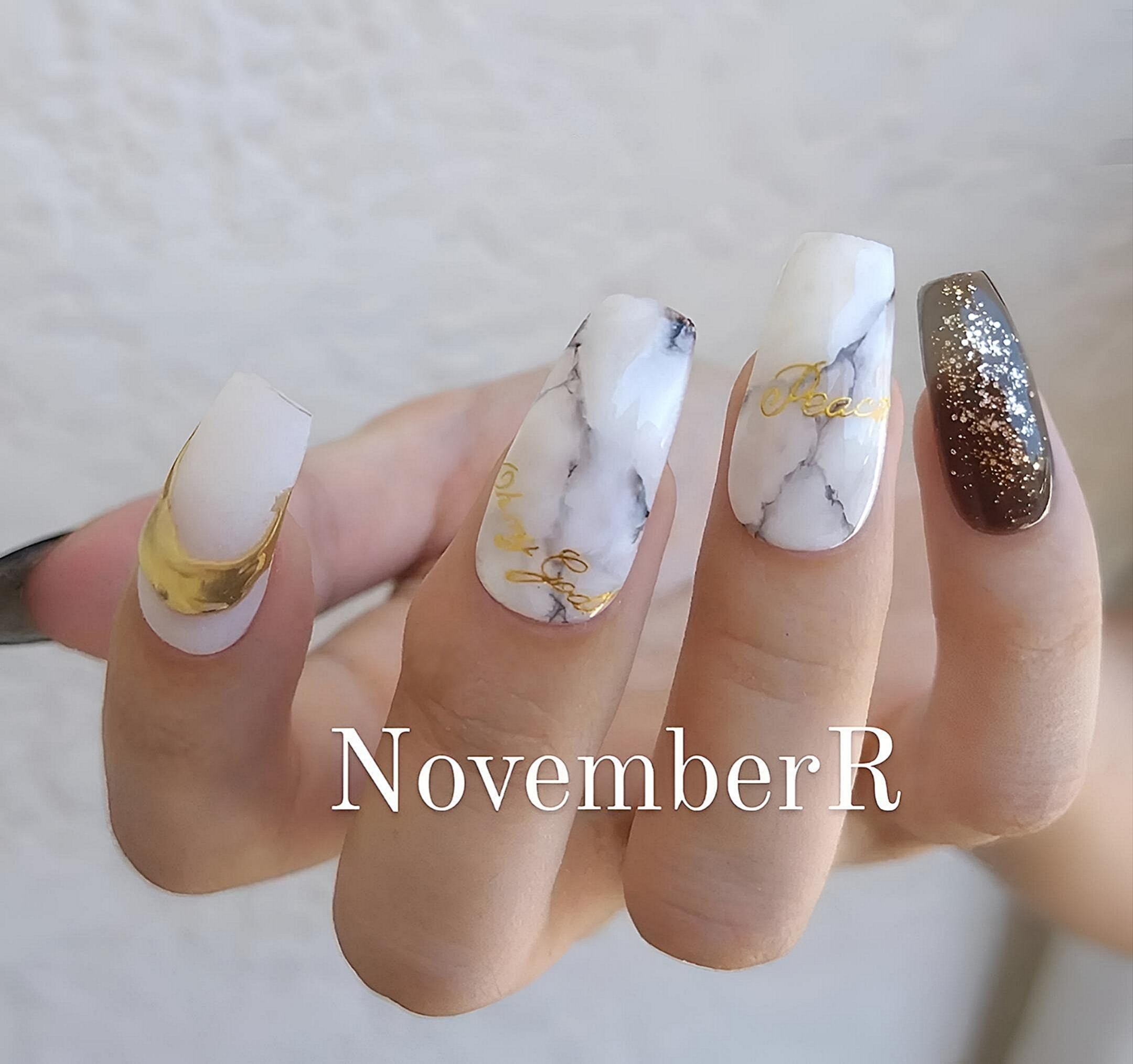 LA553☆大人大理石ネイルチップ | NovemberR 〰️ネイルチップ販売〰️