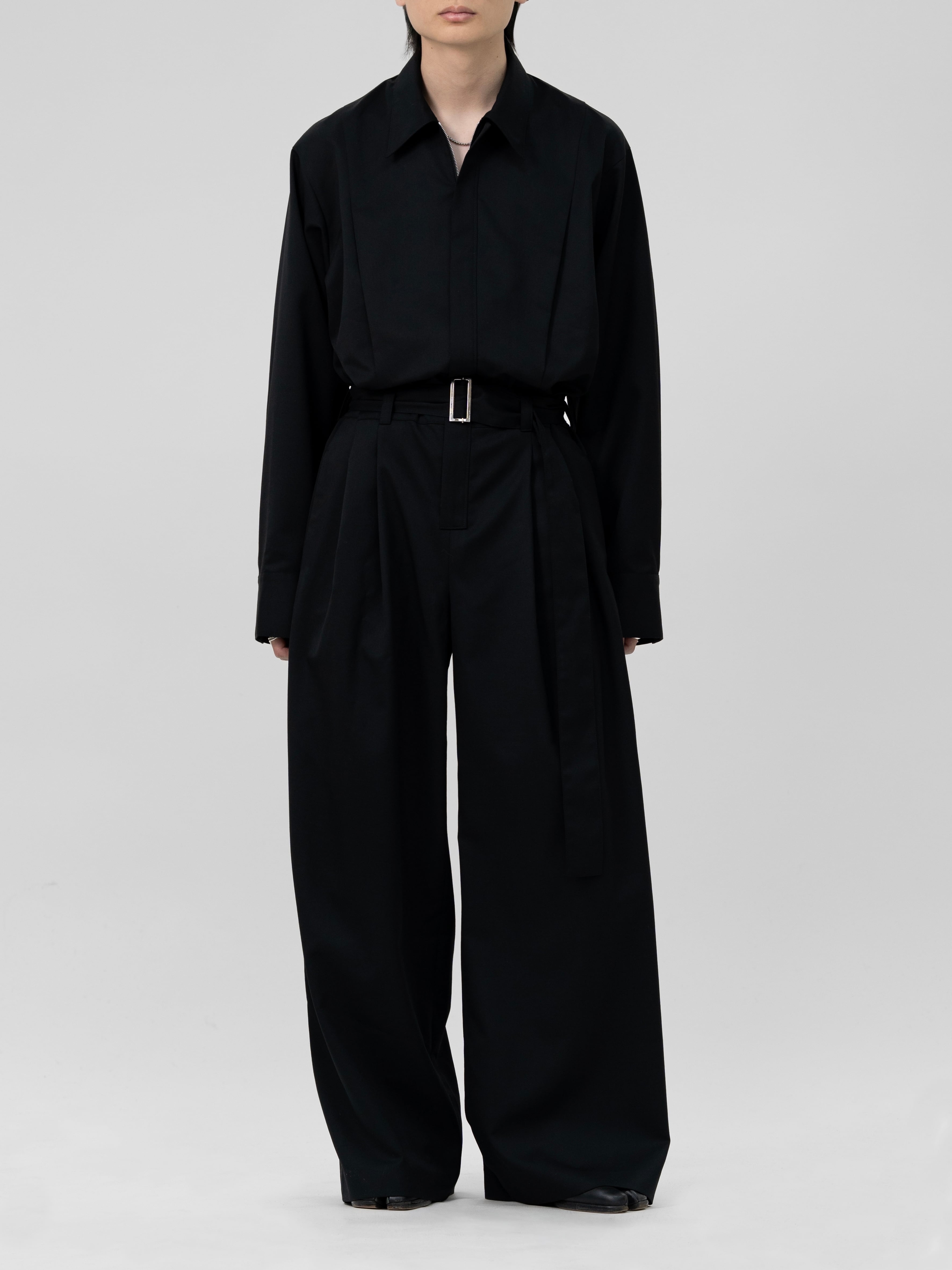 【Lapiis】BELTED ZIP UP JUMPSUIT BLACK RESTOCK>BELTED ZIP UP JUMPSUIT【BLACK】 | lapiis