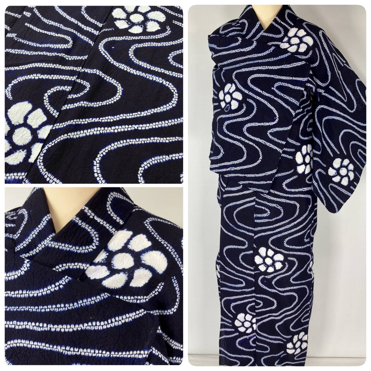 未使用 四季の花々 絞り 手描き友禅 訪問着 袷 正絹 黄緑 黄色