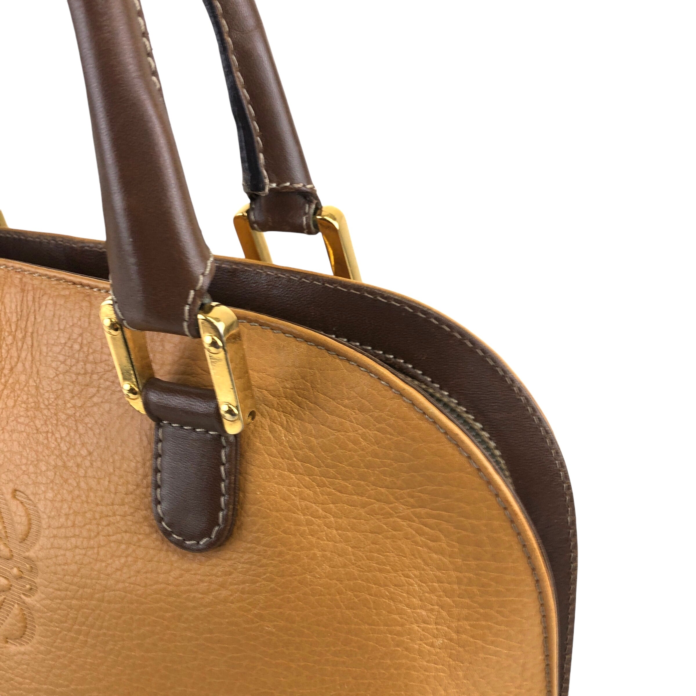 LOEWE ロエベ ショルダーバッグ ブラウン キャメル アナグラム レザー