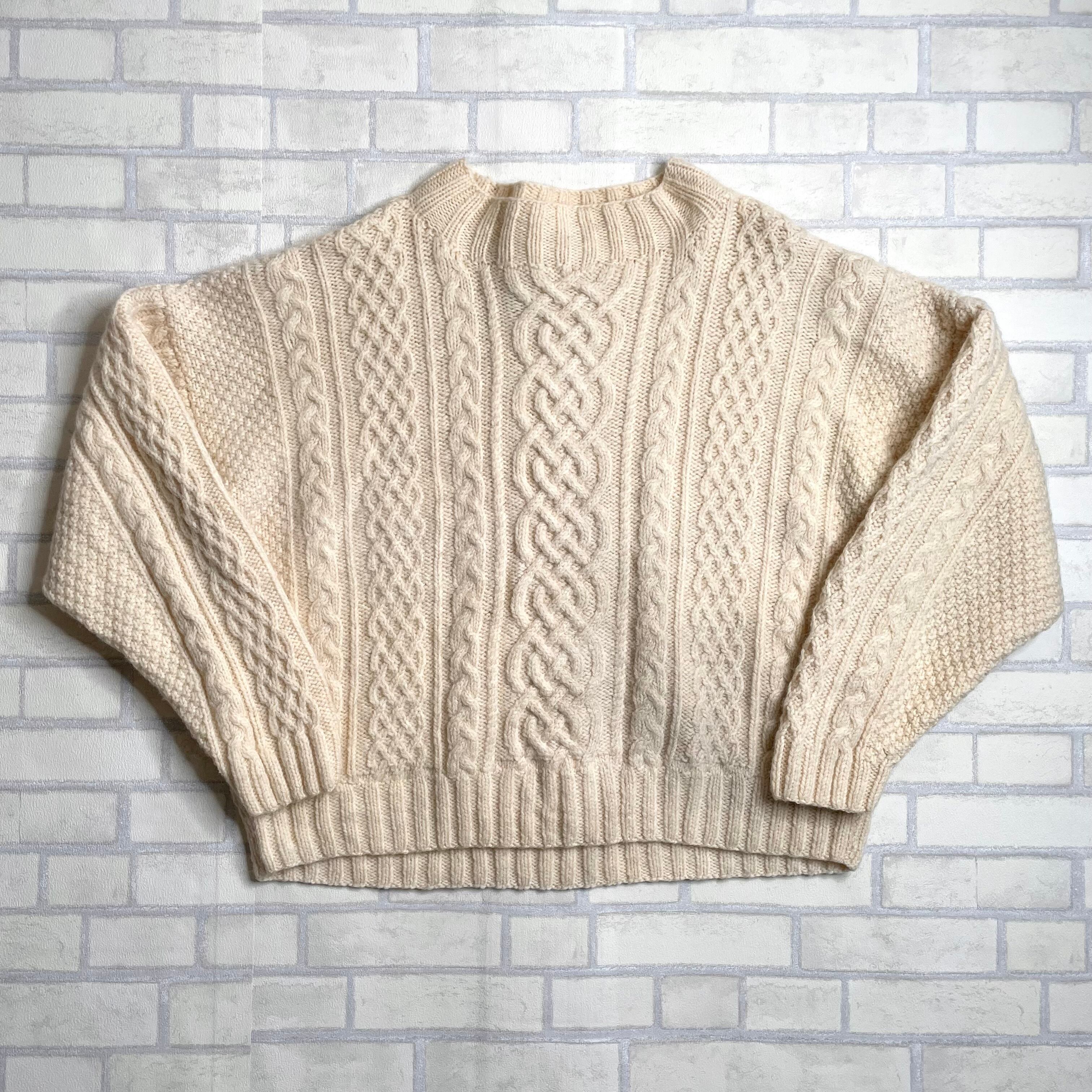 ICNITTING NEEDLES ニット XL 厚手 フィッシャーマンセーター 丸首