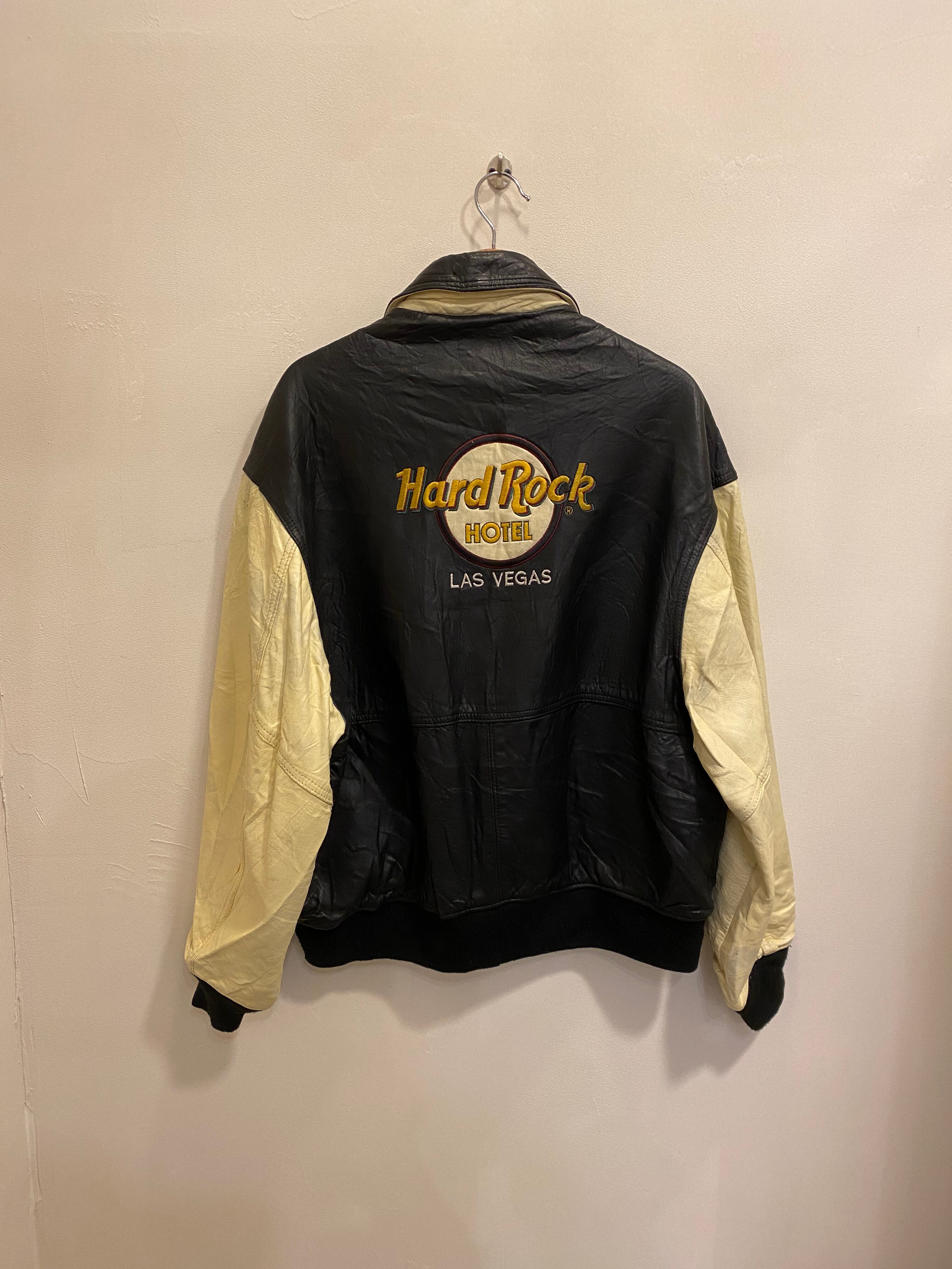 90's ハードロックホテル スタジアムジャンパー白×黒[Lサイズ] | Us design