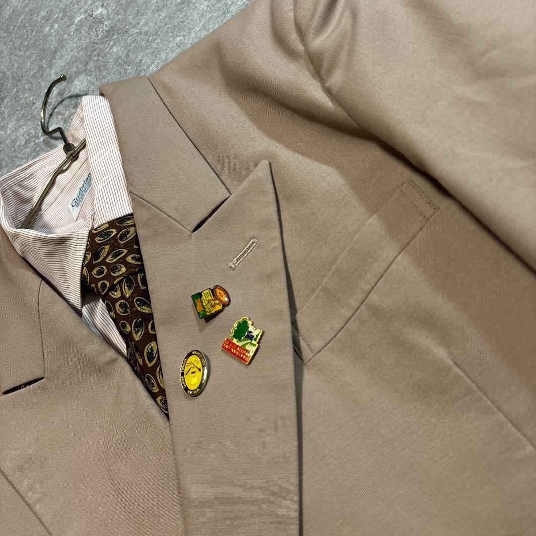 90s ヴィンテージ スーツ ダブル セットアップ 成人式vol.108 茶色 | Flog.