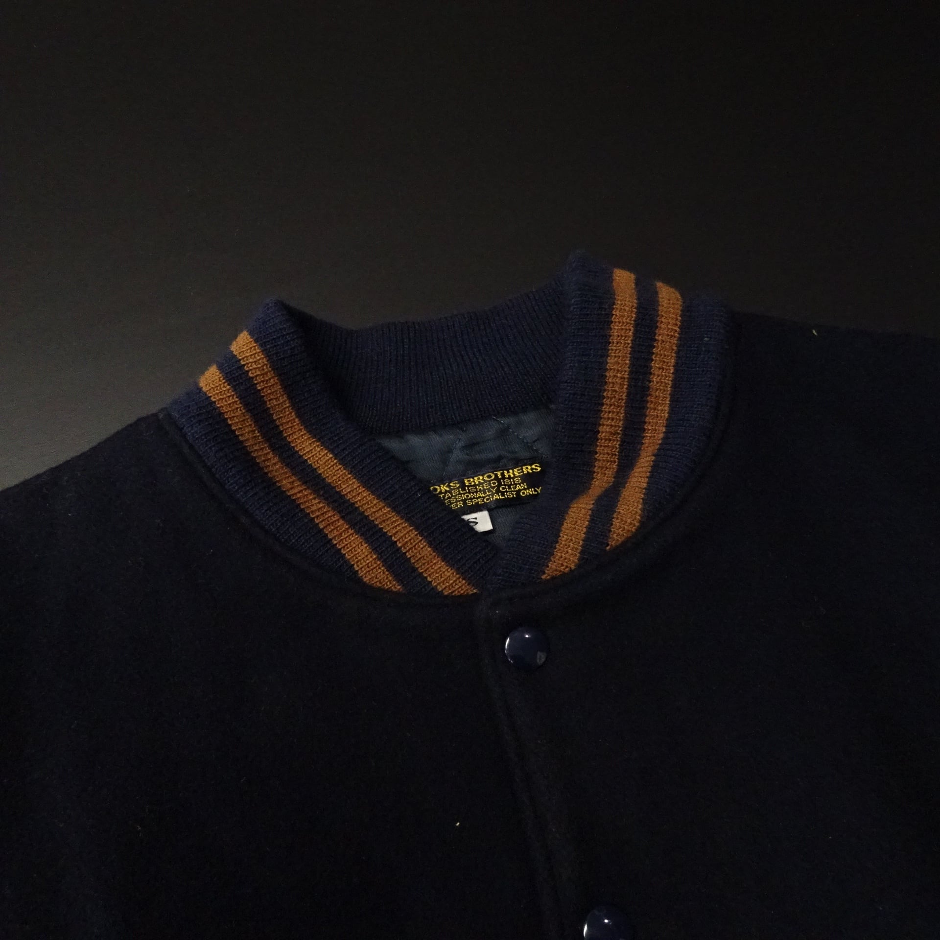 BROOKS BROTHERS スタジャン M ネイビー/ブラウン