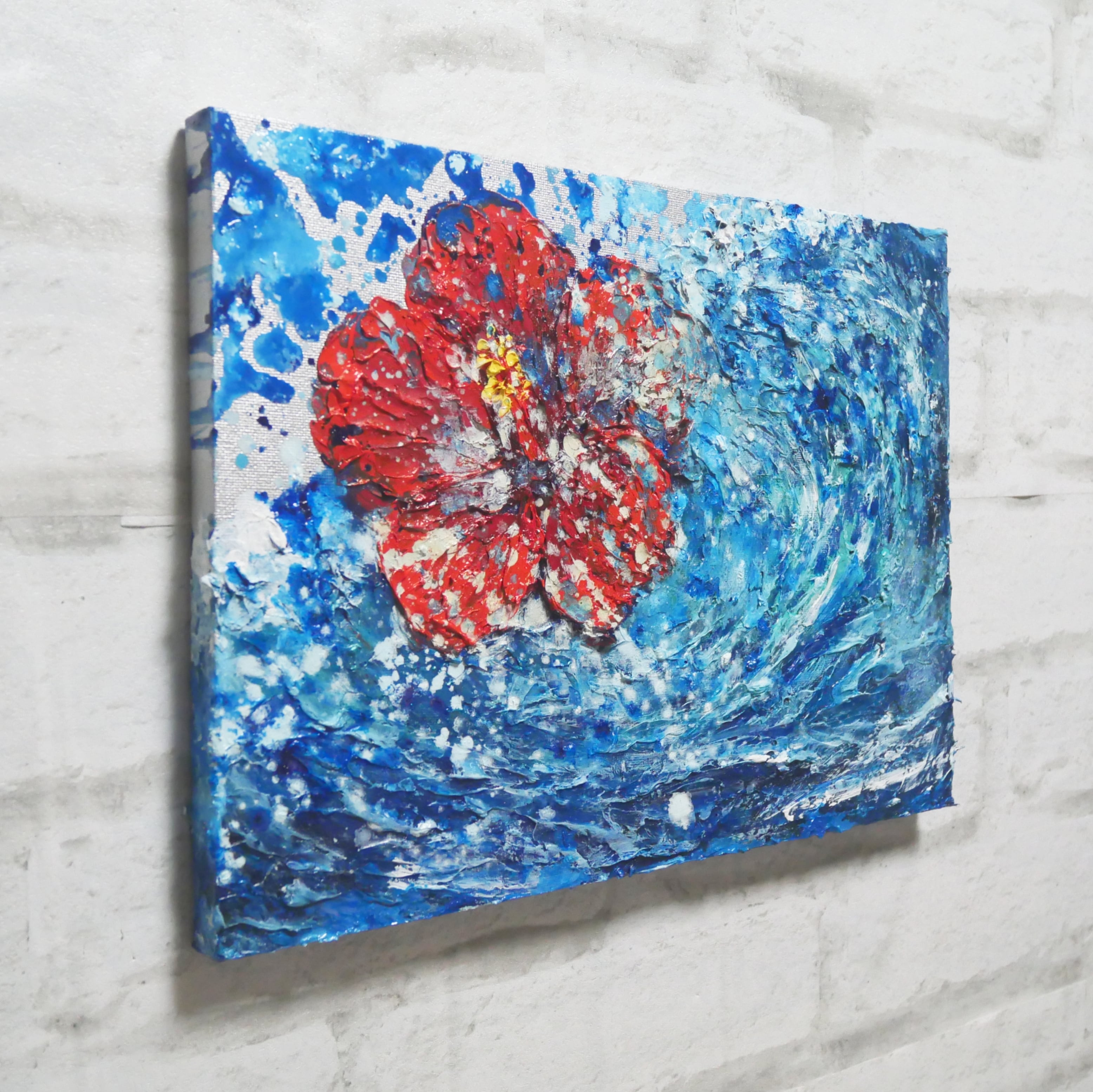 油絵 油彩 油彩画 絵 絵画【海の花】 | HIROSHI1990