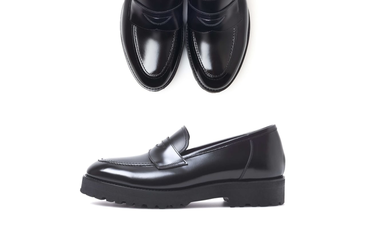 6cmUP シークレットシューズ〉コインローファー／黒 | 6cmアップの