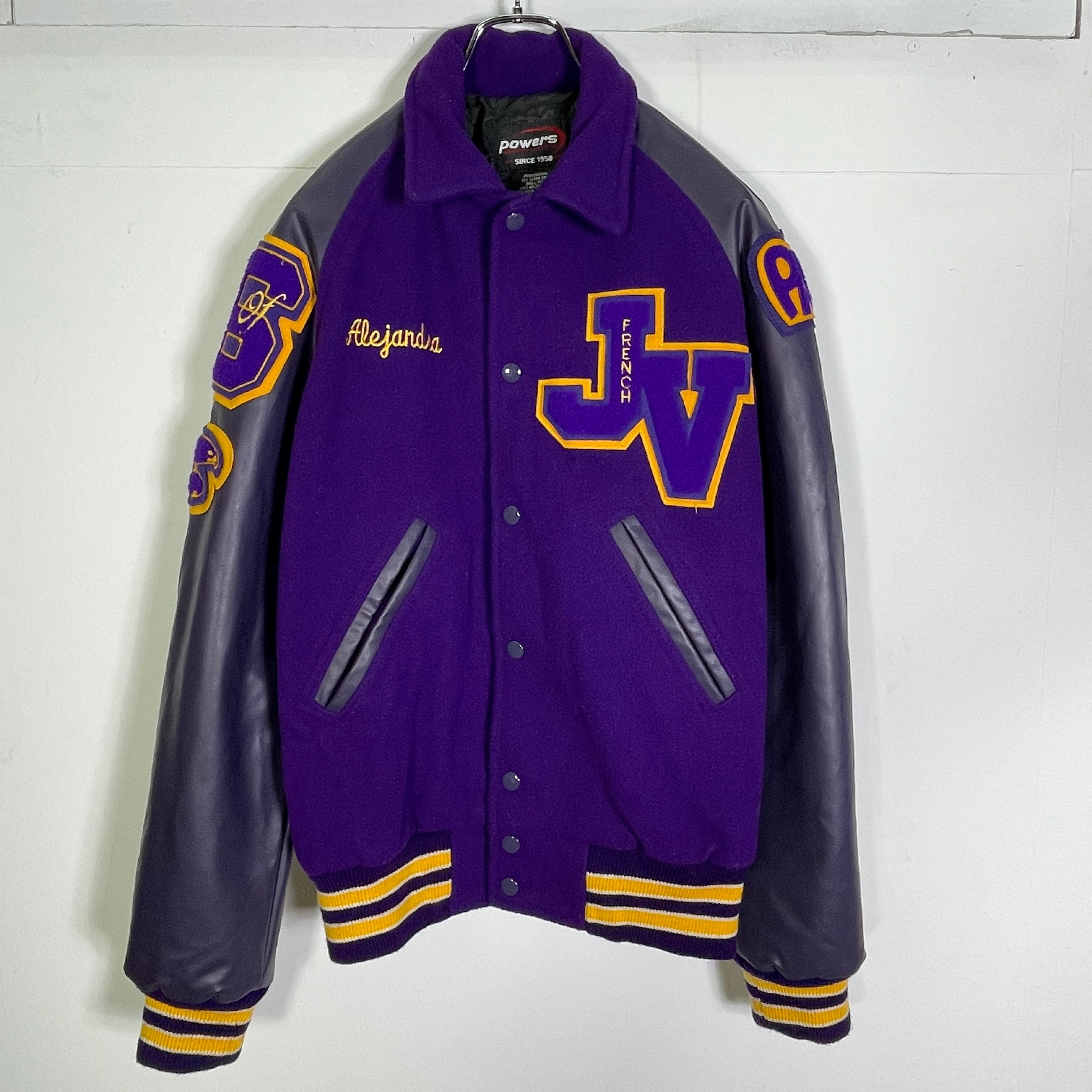 powers stadium jacket スタジャン 袖フェイクレザー | Pay ID