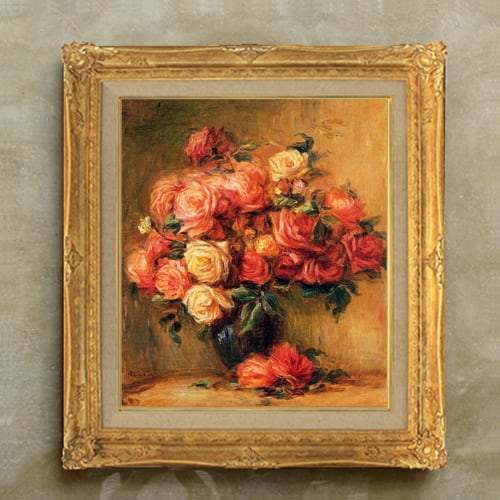 直筆仕上げ油絵 【ルノワール 】Bouquet of Roses ばら F10 絵画