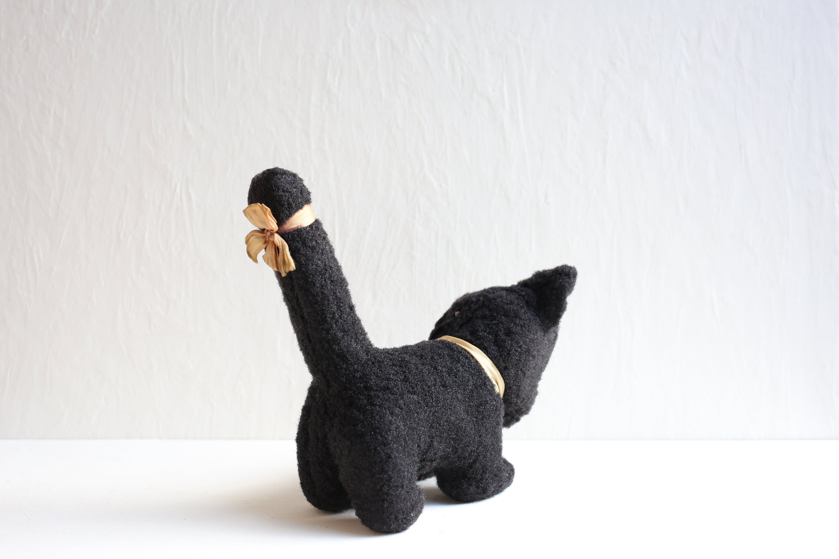 フランス アンティーク ヴィンテージ ぬいぐるみ 黒猫 約27cm N-06267