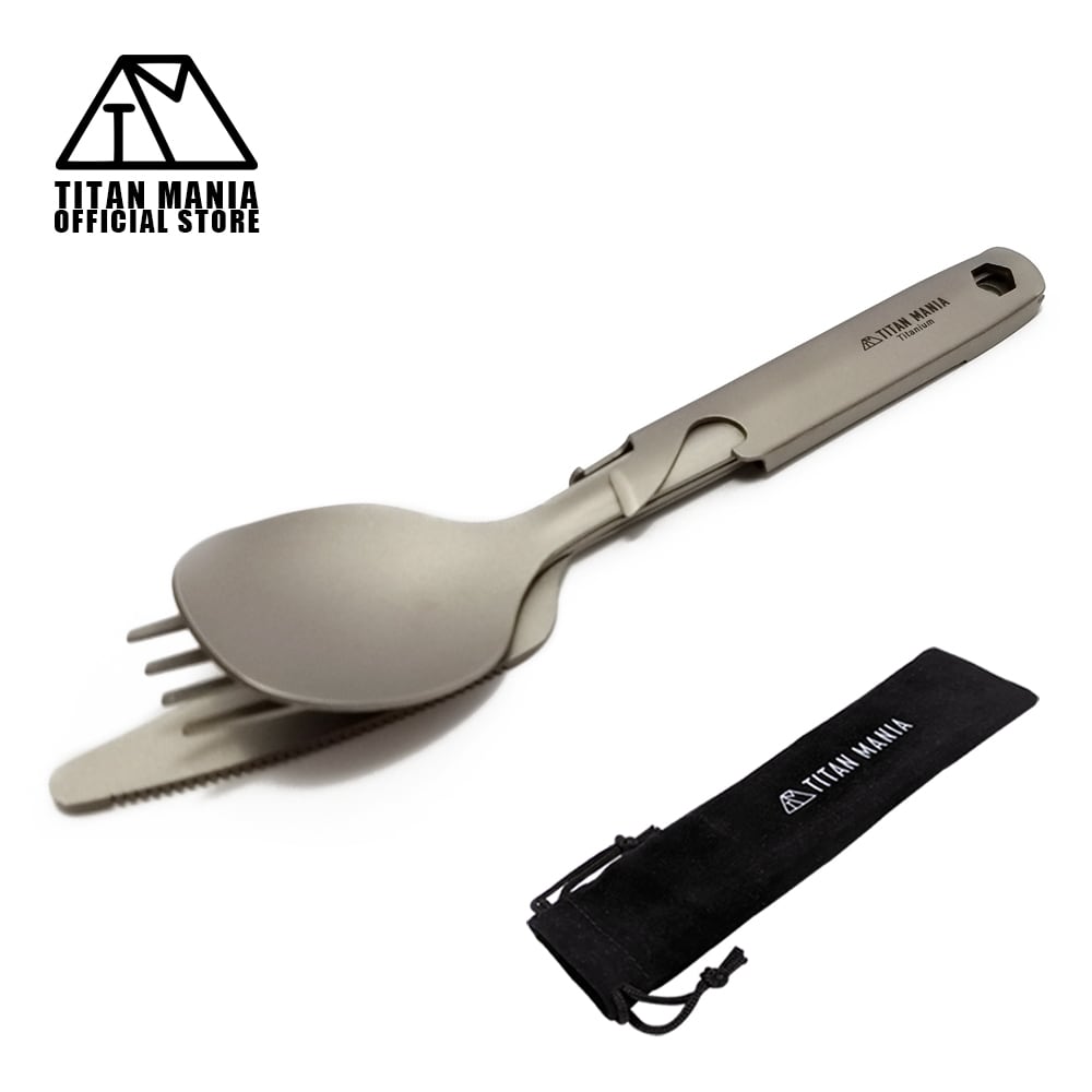 カトラリーセット チタン製 ナイフ スプーン フォーク 超軽量 頑丈 栓