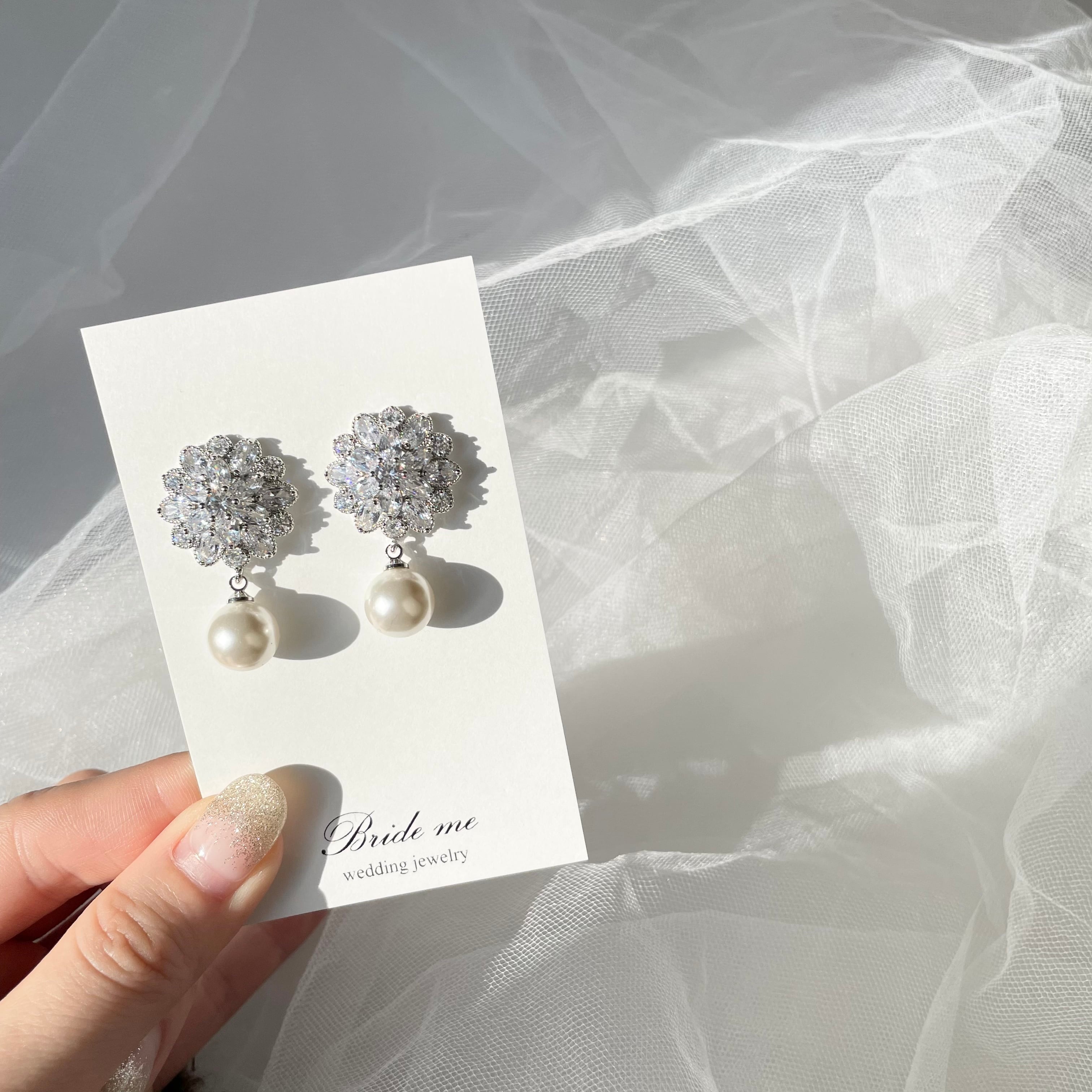 ZP-05】キュービックジルコニア ピアス | BRIDE ME