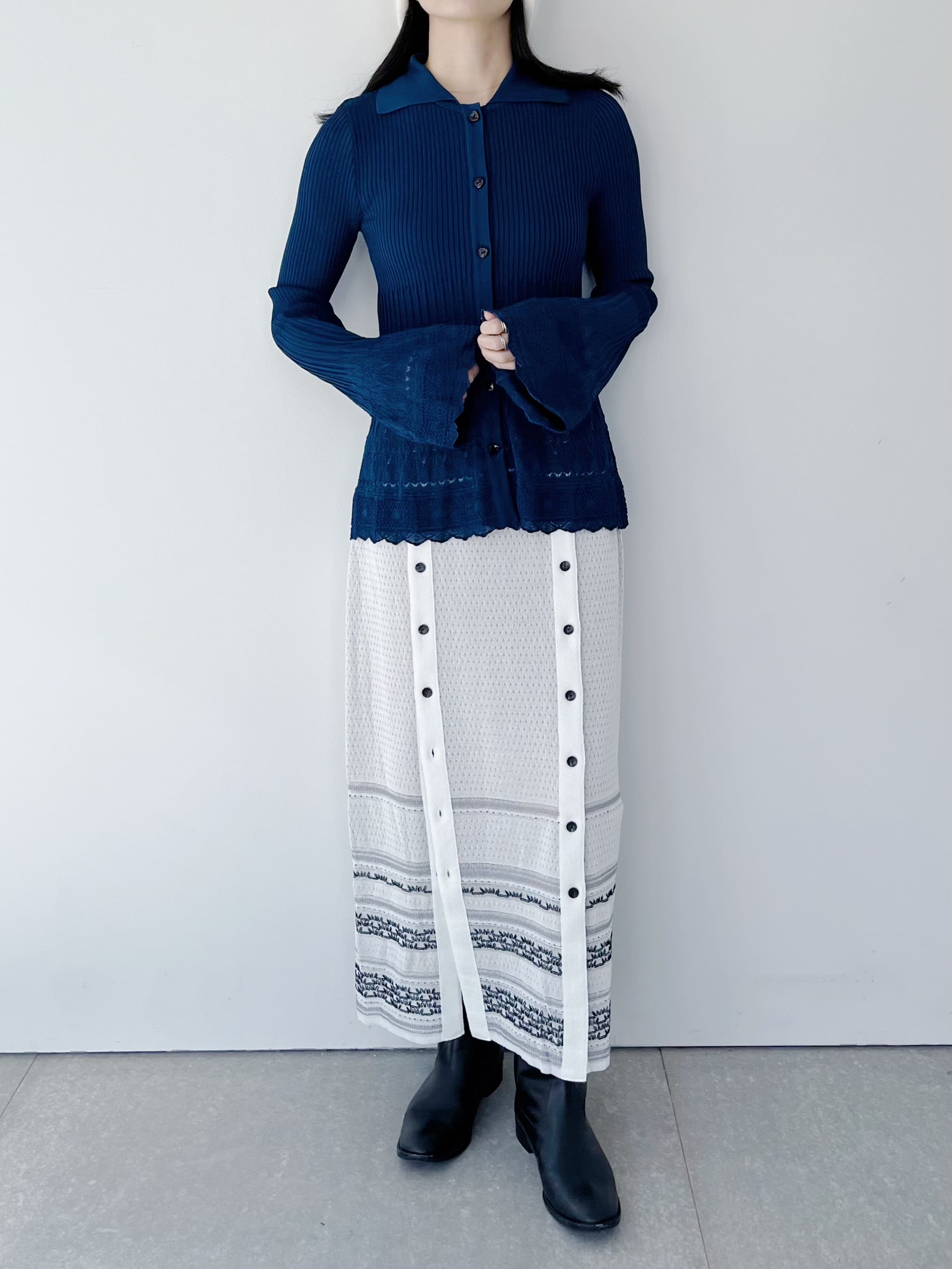 MURRAL Emerge flower knit shirt cardigan | KOKO