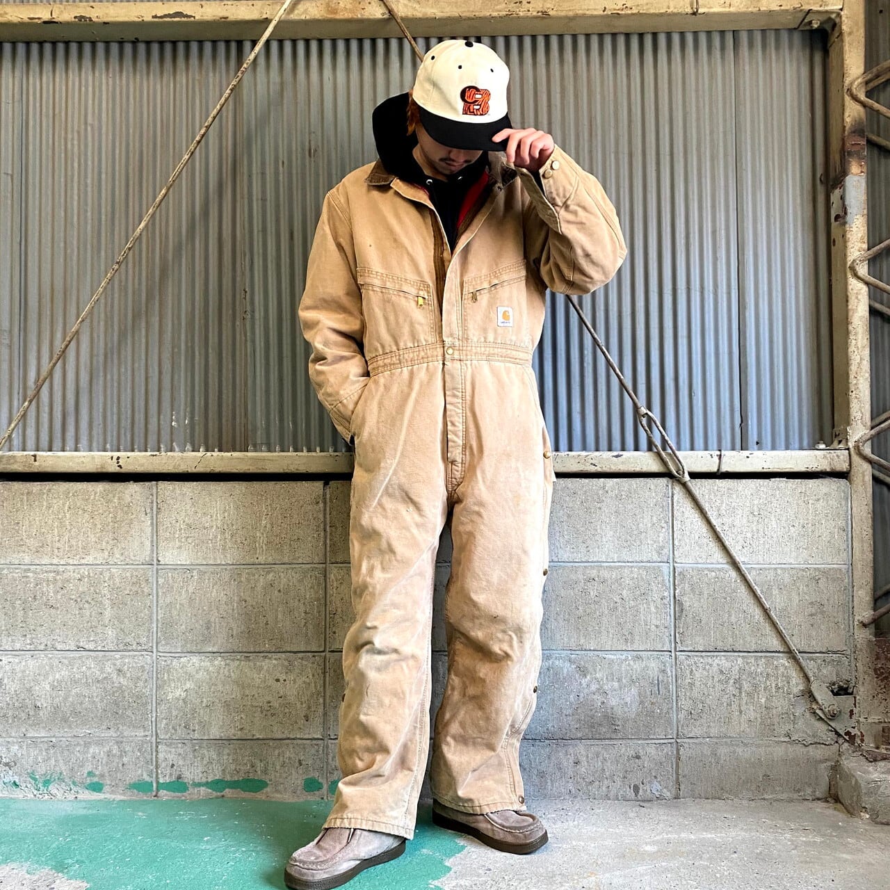 80年代 USA製 Carhartt カーハート ダック地 つなぎ メンズW44 古着