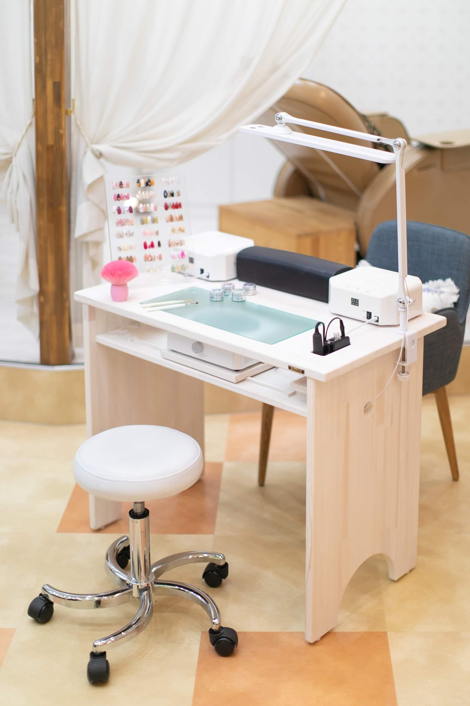 ネイルデスク CONNECT／コネクト タイプA 無塗装 卓上マシン