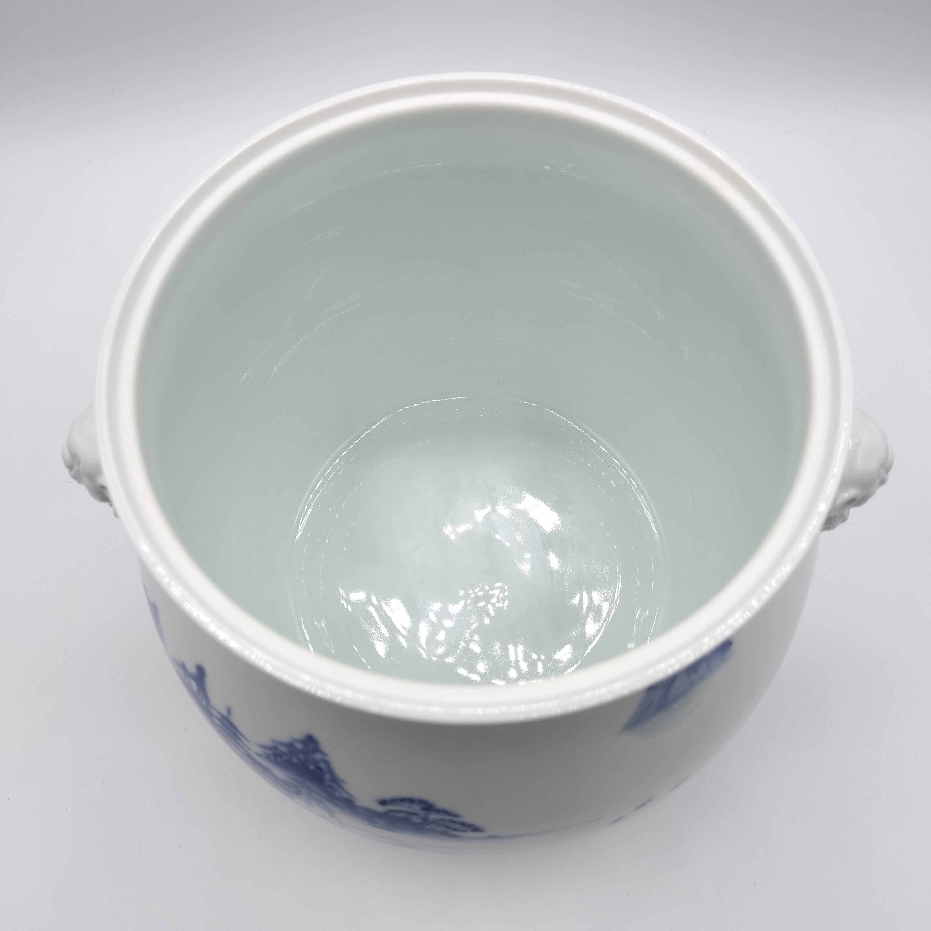 水指 染付 白磁獅子耳付 塗蓋添 横石嘉助・作 | 有限会社いとお