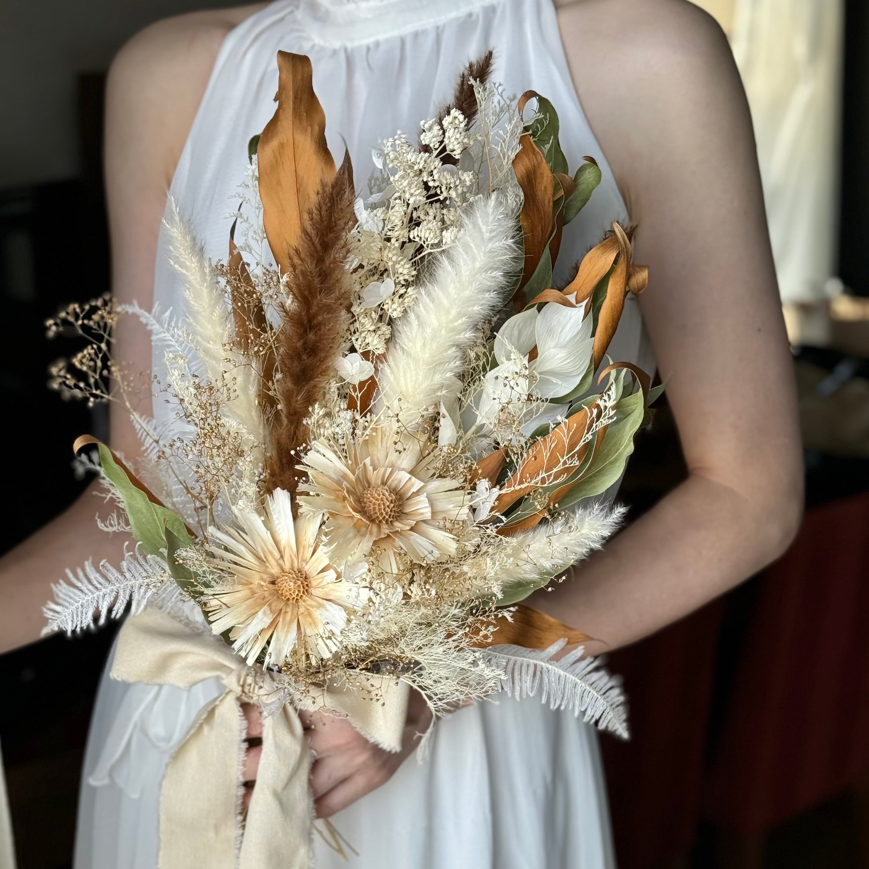 ウェディングブーケ ドライフラワーブーケ 前撮りブーケ ナチュラル
