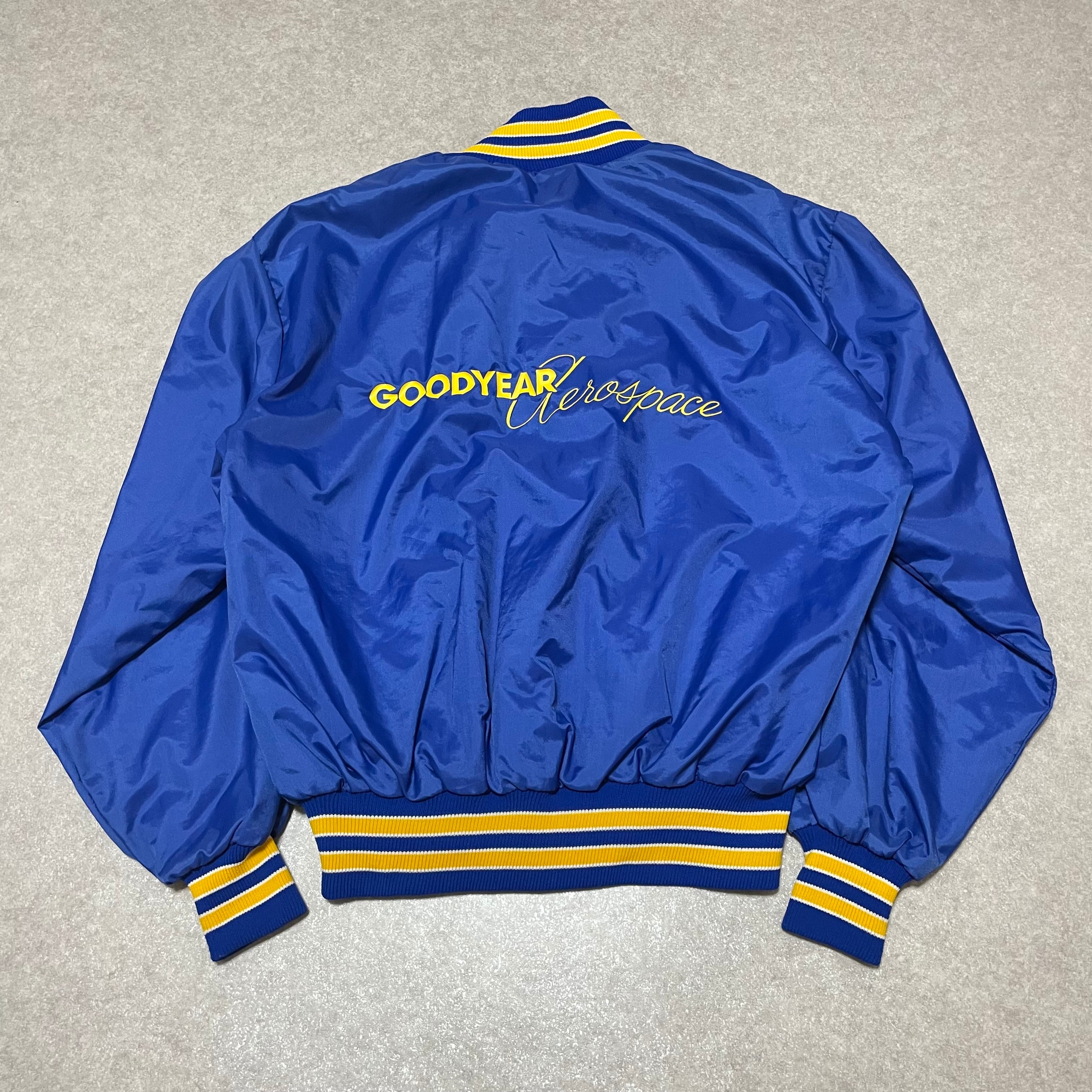 80s USA製 DeLONG GOODYEAR ナイロンスタジャン アワードジャケット