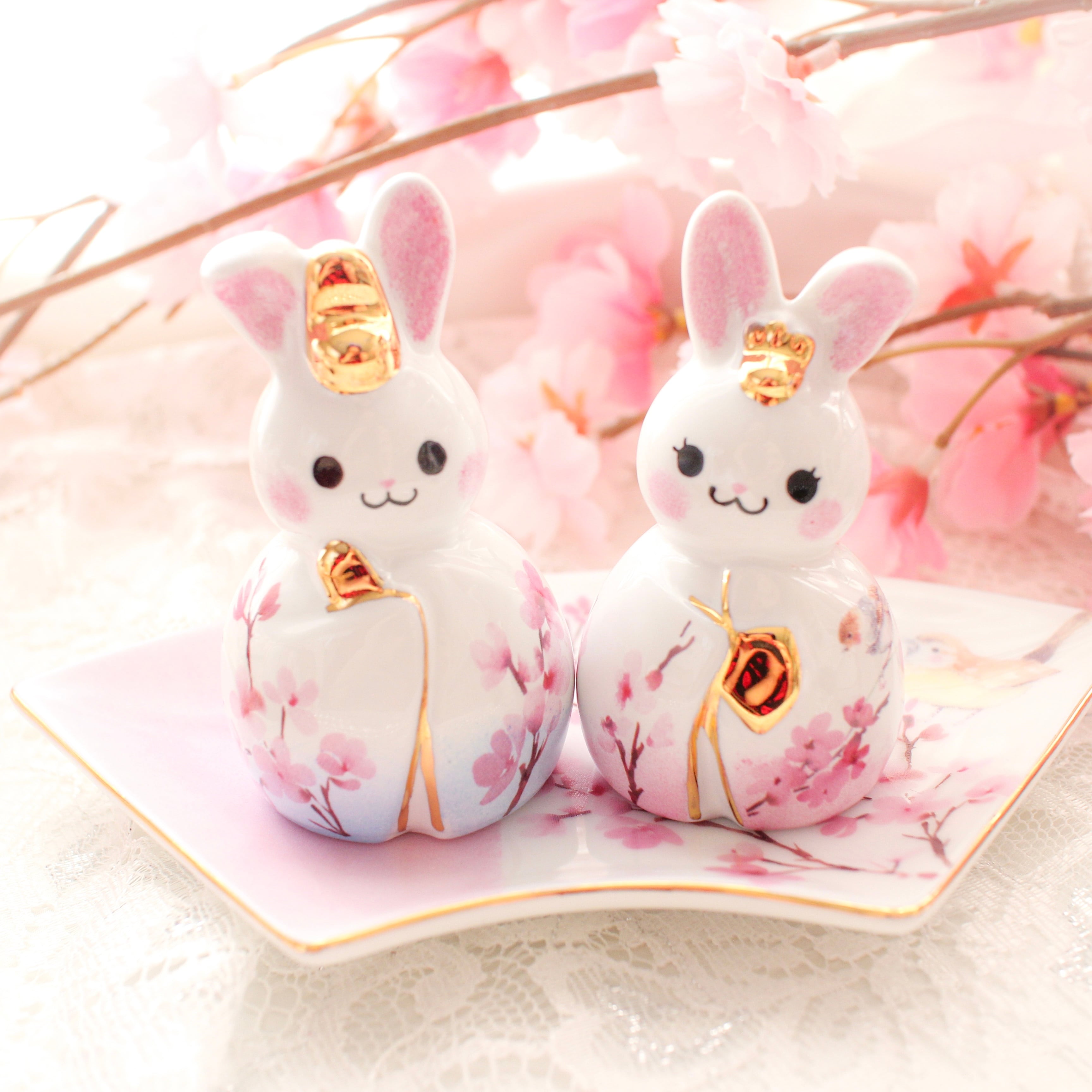 陶器のうさぎお雛様〜はんなりミニひな祭り〜桃の節句 | Blanche Neige