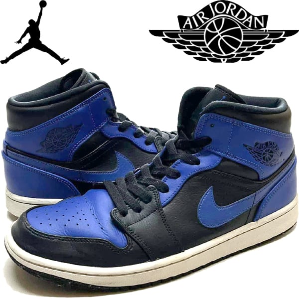 1点物◇NIKEナイキAJ1エアジョーダン1青黒ハイカットスニーカー古着