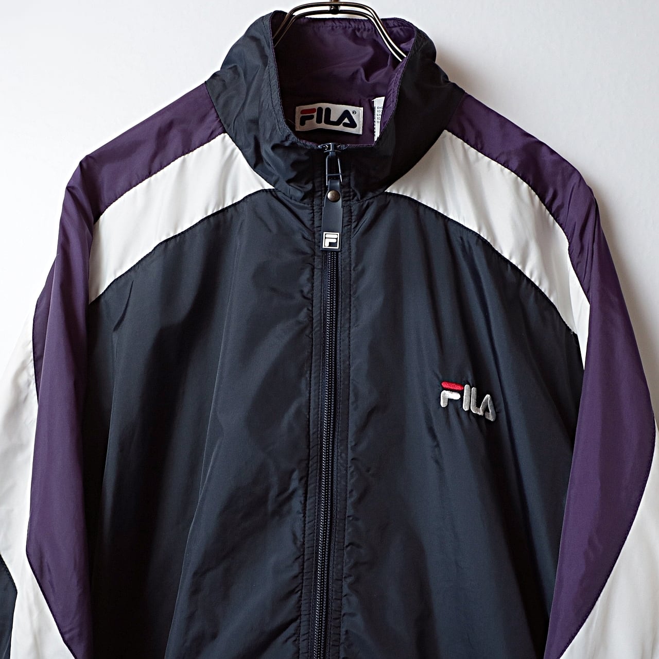 90s FILA フィラ マルチカラー ナイロン ジャケット 古着 used | khaki