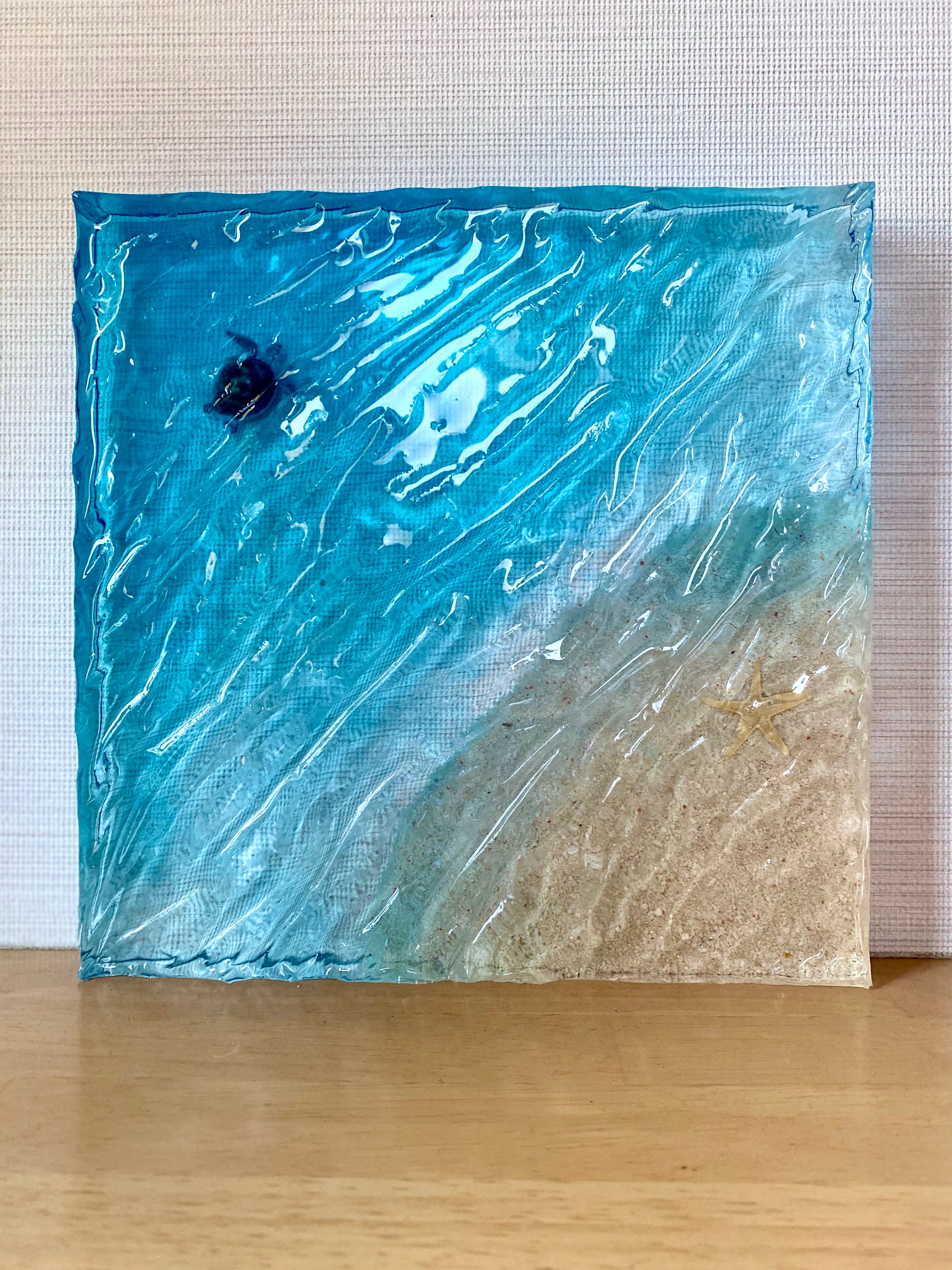 オーシャンレジンアート「波紋パネル」20㎝×20㎝ | Shine the Blue